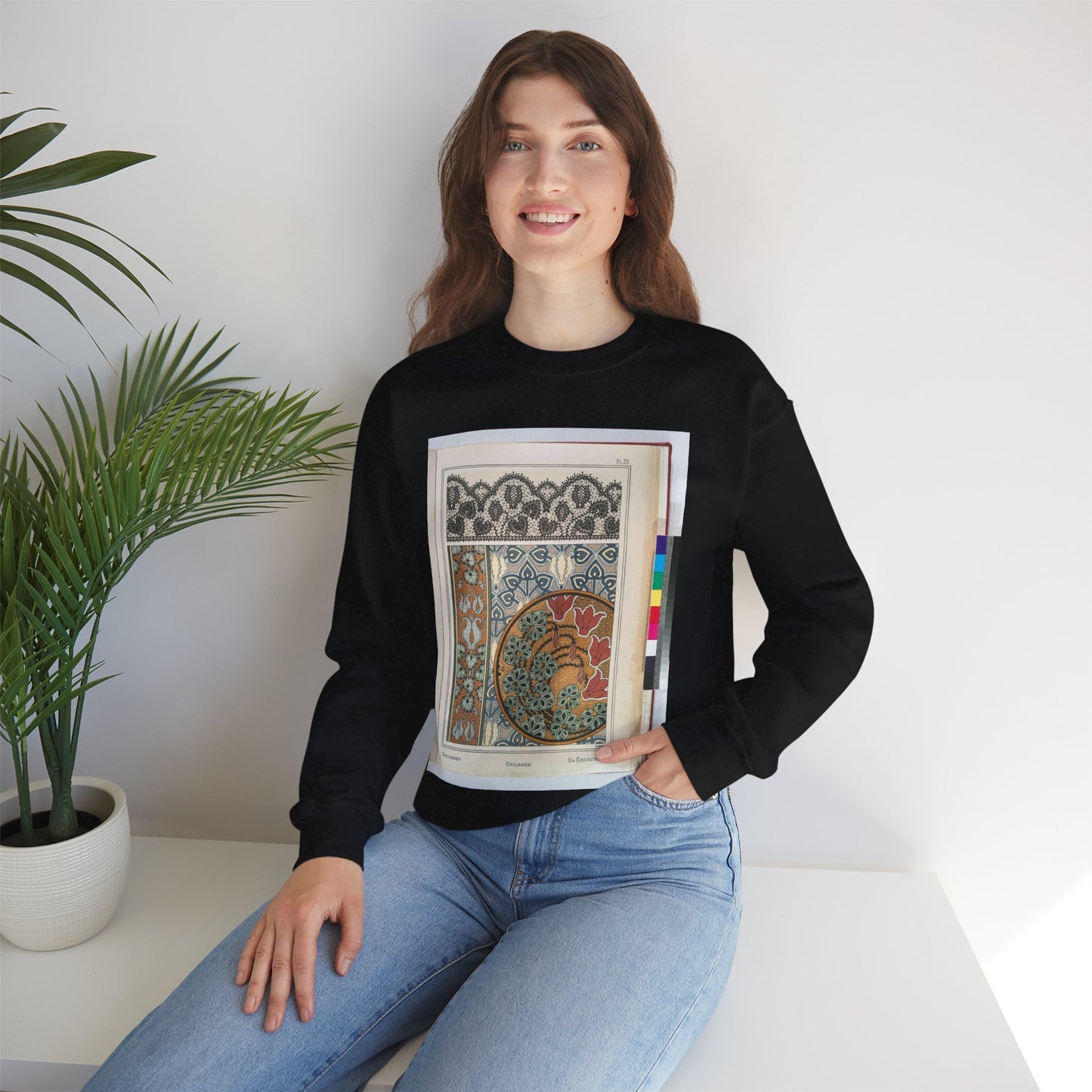 Cyclamen, E. Hervegh. Eugene Grasset, compiler Black Heavy Blend Adult Crew Neck SweatShirt