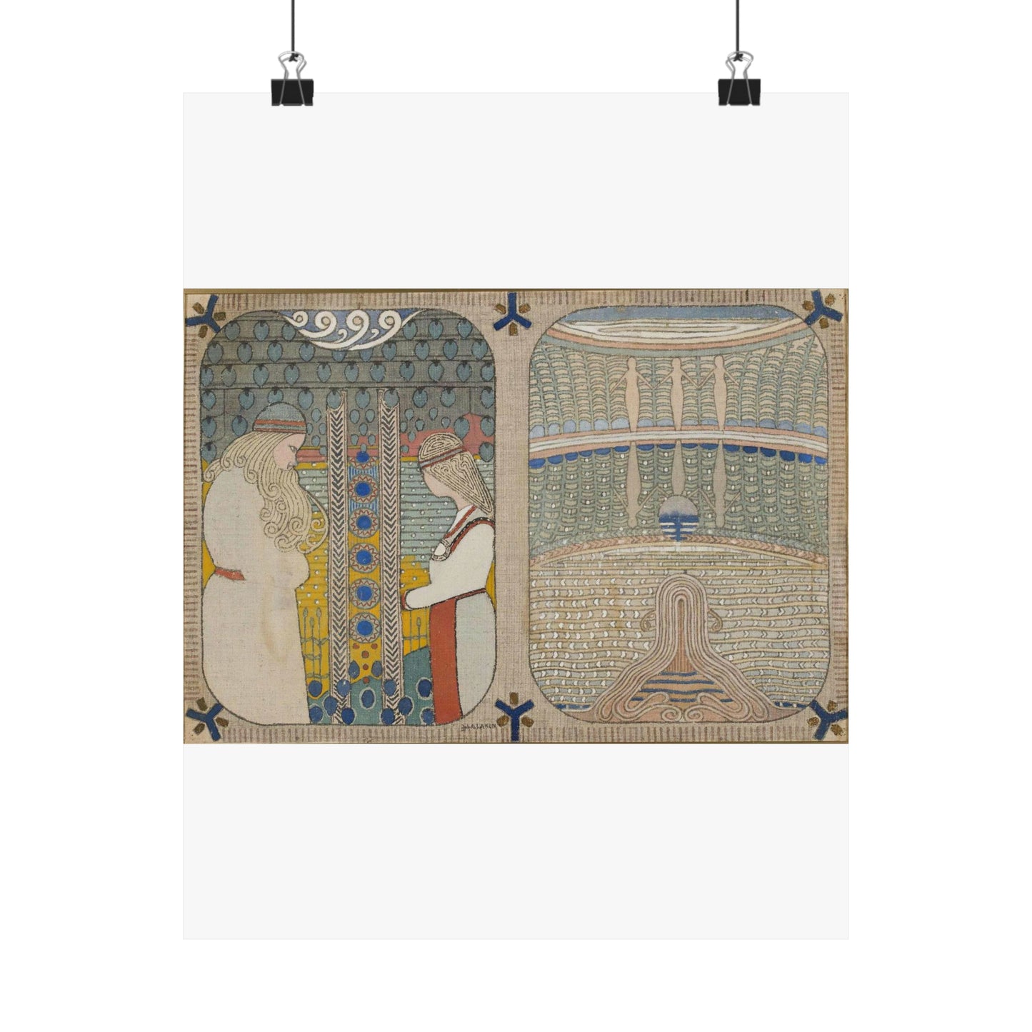 Joseph Alanen - Courting of Aino and Aino Drowns Herself High Quality Matte Wall Art Poster for Home, Office, Classroom