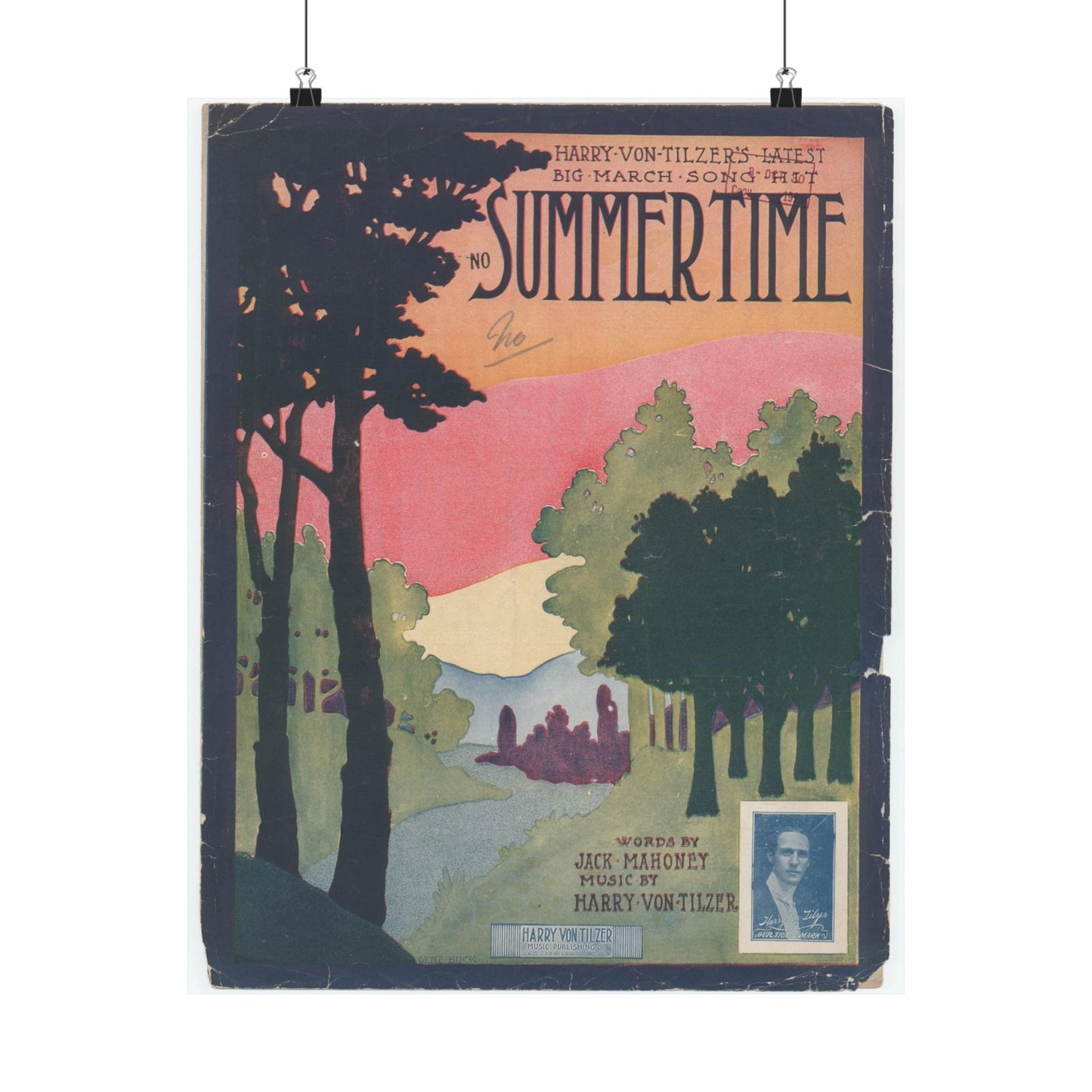 Summertime, musical notation - Public domain American sheet music High Quality Matte Wall Art Poster for Home, Office, Classroom