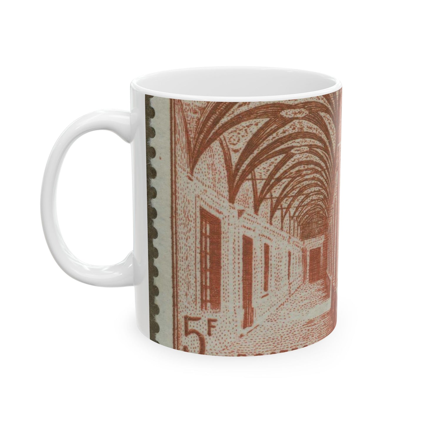 Frimärke ur Gösta Bodmans filatelistiska motivsamling, påbörjad 1950.Frimärke från Monaco, 1952. Motiv av "Herculesgalleriet. Beautiful Novelty Ceramic Coffee Mug 11oz