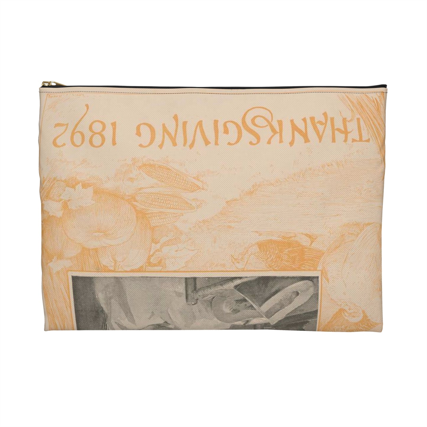 Louis Rhead - Harper's Bazar Thanksgiving 1892 LCCN2015646538 Large Organizer Pouch with Black Zipper