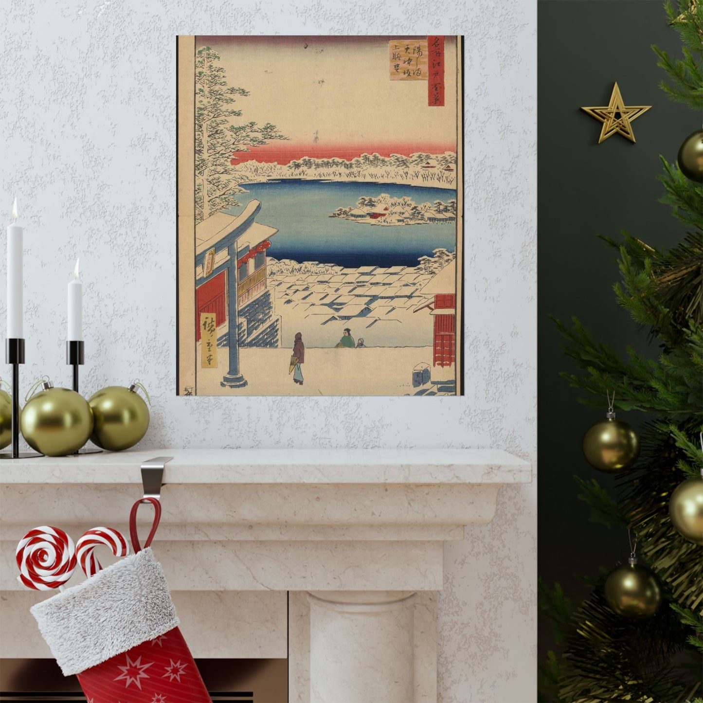 Gajō icchō, Ando Hiroshige - Public domain portrait drawing High Quality Matte Wall Art Poster for Home, Office, Classroom