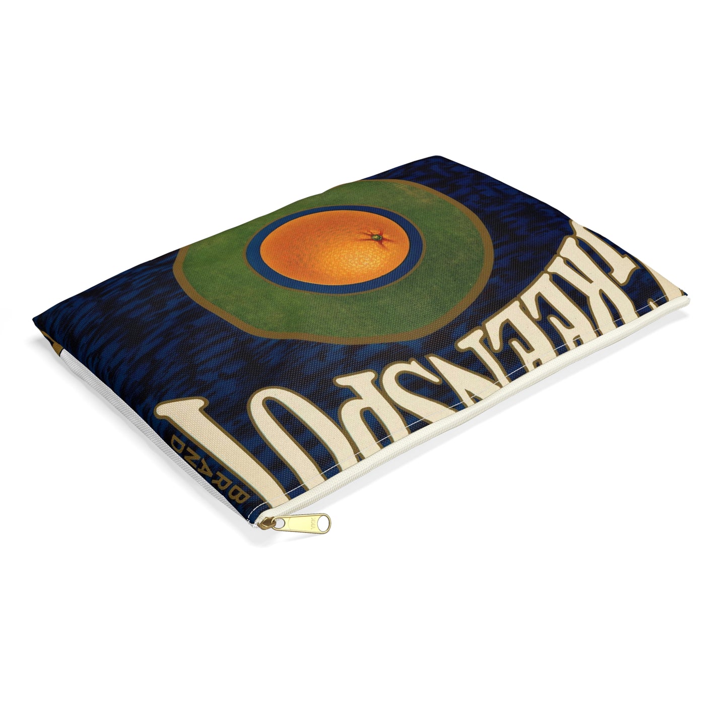 Greenspot Brand: Gold Buckle Association, East Highlands, California Large Organizer Pouch with Black Zipper