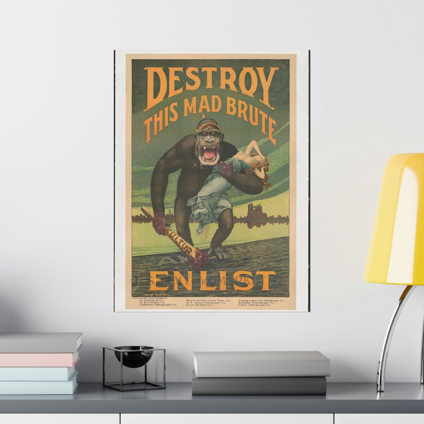 Destroy this mad brute Enlist - U.S. Army. High Quality Matte Wall Art Poster for Home, Office, Classroom
