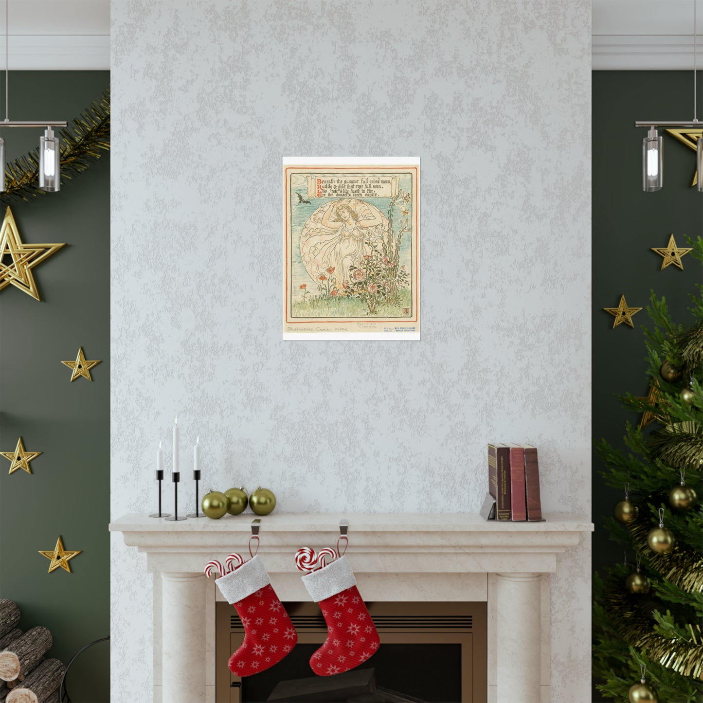 Beneath the summer full-orbed moon, ruddy & gold that rose full soon." High Quality Matte Wall Art Poster for Home, Office, Classroom