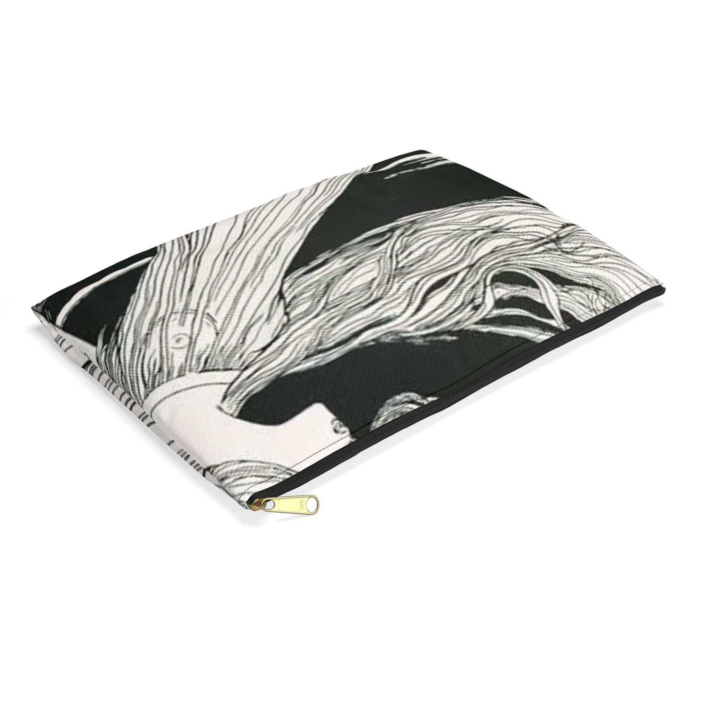 Witzel-210 - Art nouveau public domain image Large Organizer Pouch with Black Zipper