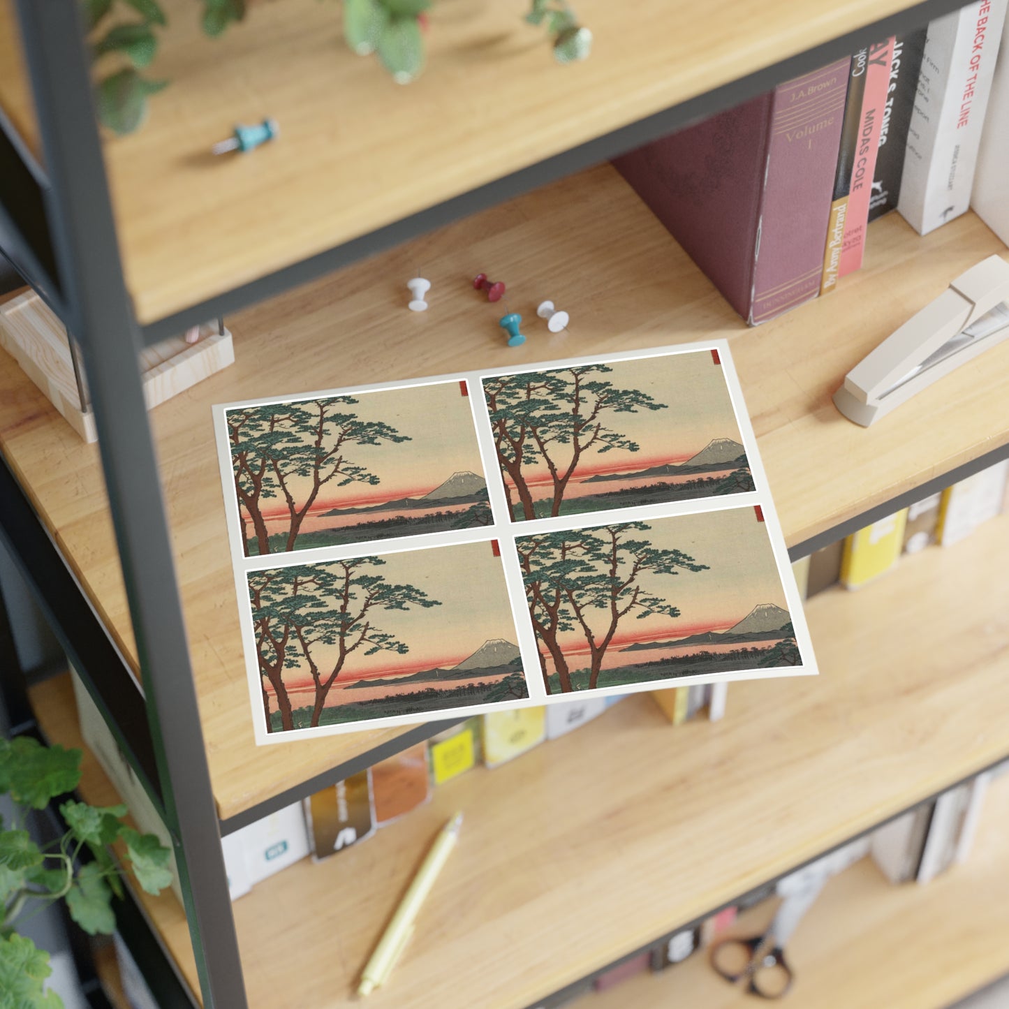 Gajō icchō, Ando Hiroshige - Public domain portrait drawing Laminated UV Protective Vinyl Stickers