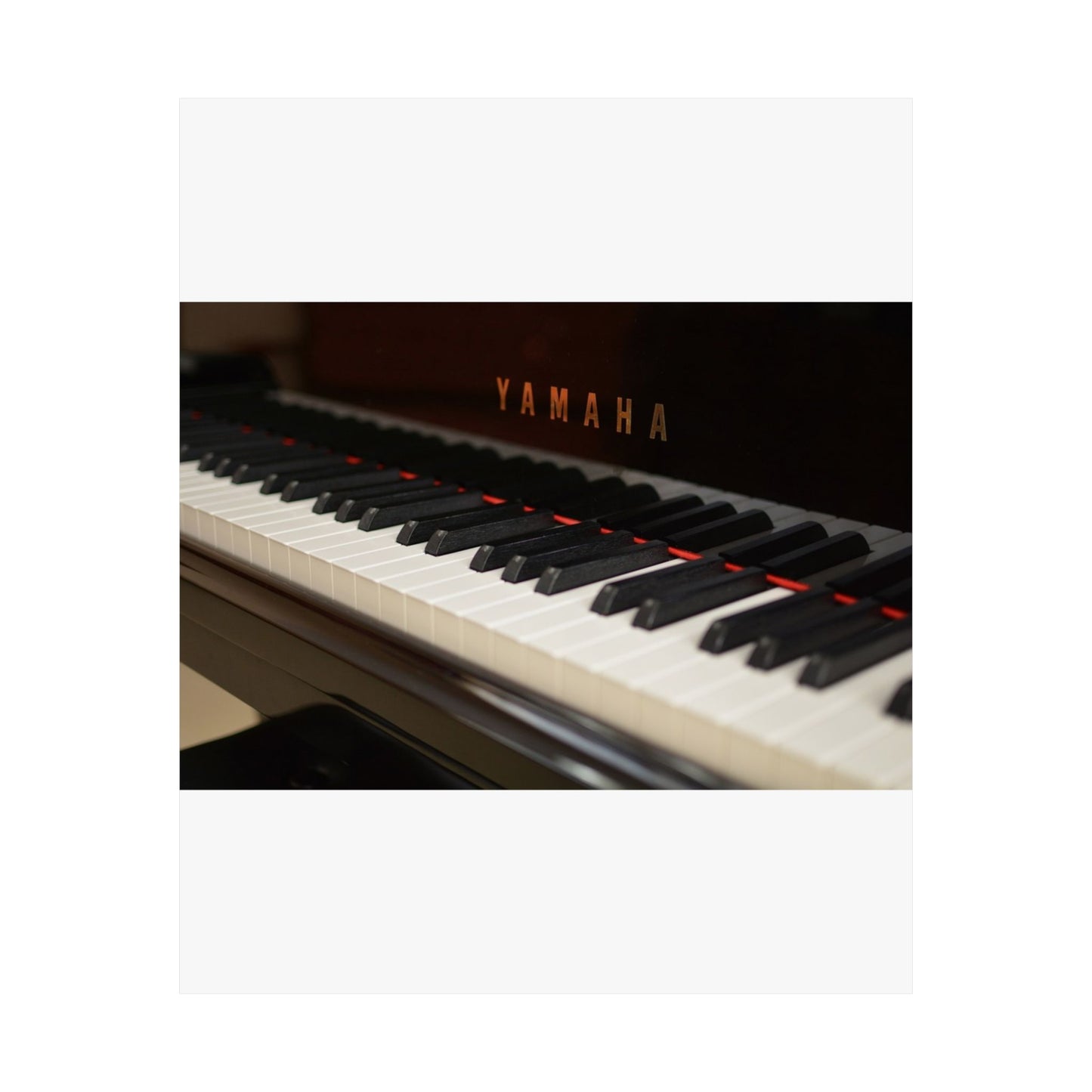 A close up of the keys of a piano. Piano keyboard yamaha, music. High Quality Matte Wall Art Poster for Home, Office, Classroom