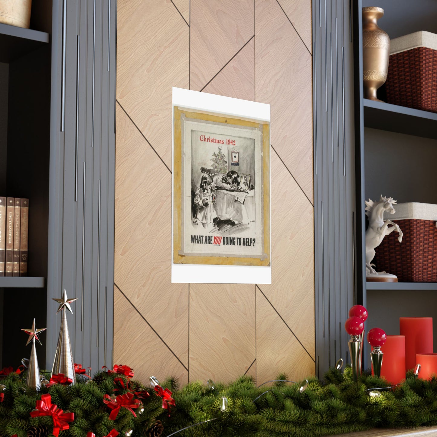 What Are You Doing to Help? Christmas 1942 High Quality Matte Wall Art Poster for Home, Office, Classroom