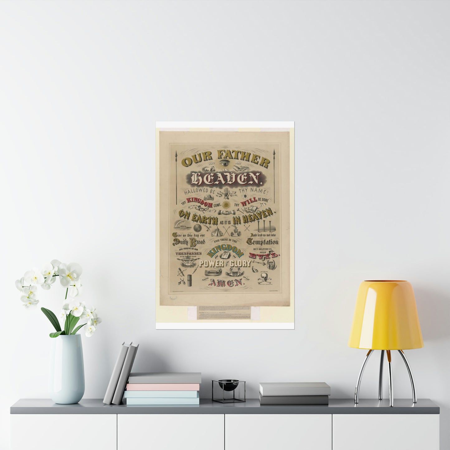 Our father who art in Heaven ... / designed by W.A. Welsher. High Quality Matte Wall Art Poster for Home, Office, Classroom