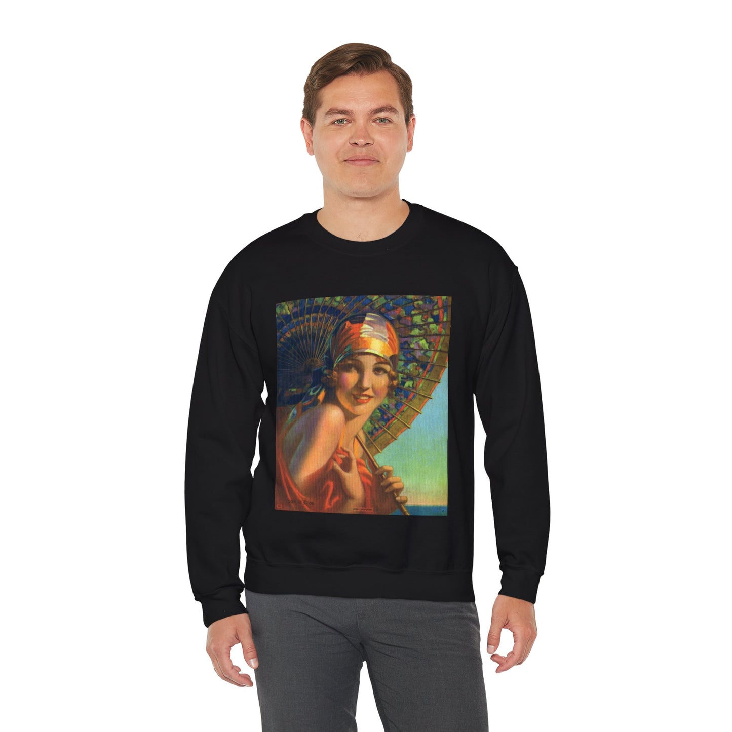 Miss Universe by Edward Mason Eggleston, 1933 Black Heavy Blend Adult Crew Neck SweatShirt
