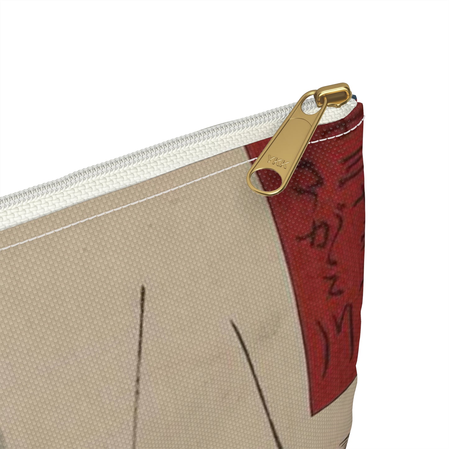 18 - The Sagami River - A painting of a man standing on a boat in a body of water Large Organizer Pouch with Black Zipper