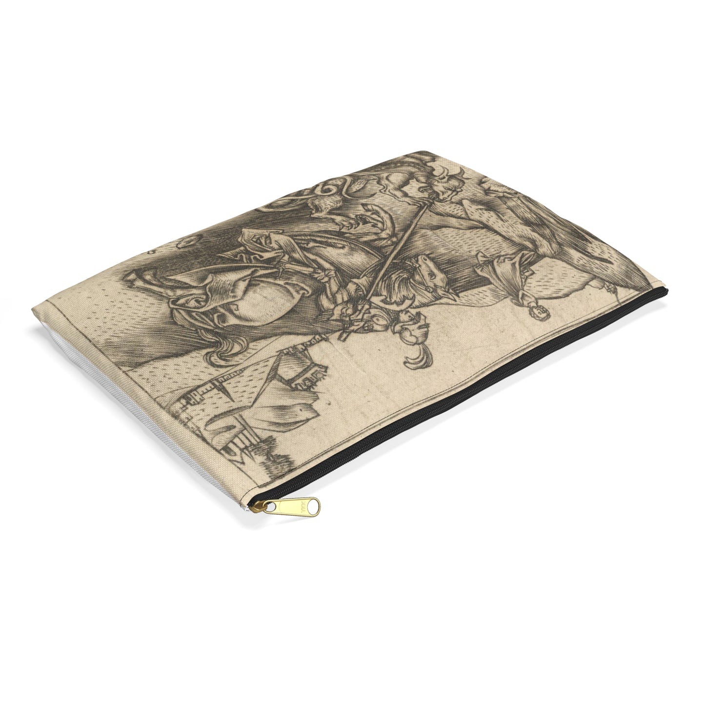 Israhel van Meckenem the Younger - St. George, Martin Schongauer, German Large Organizer Pouch with Black Zipper