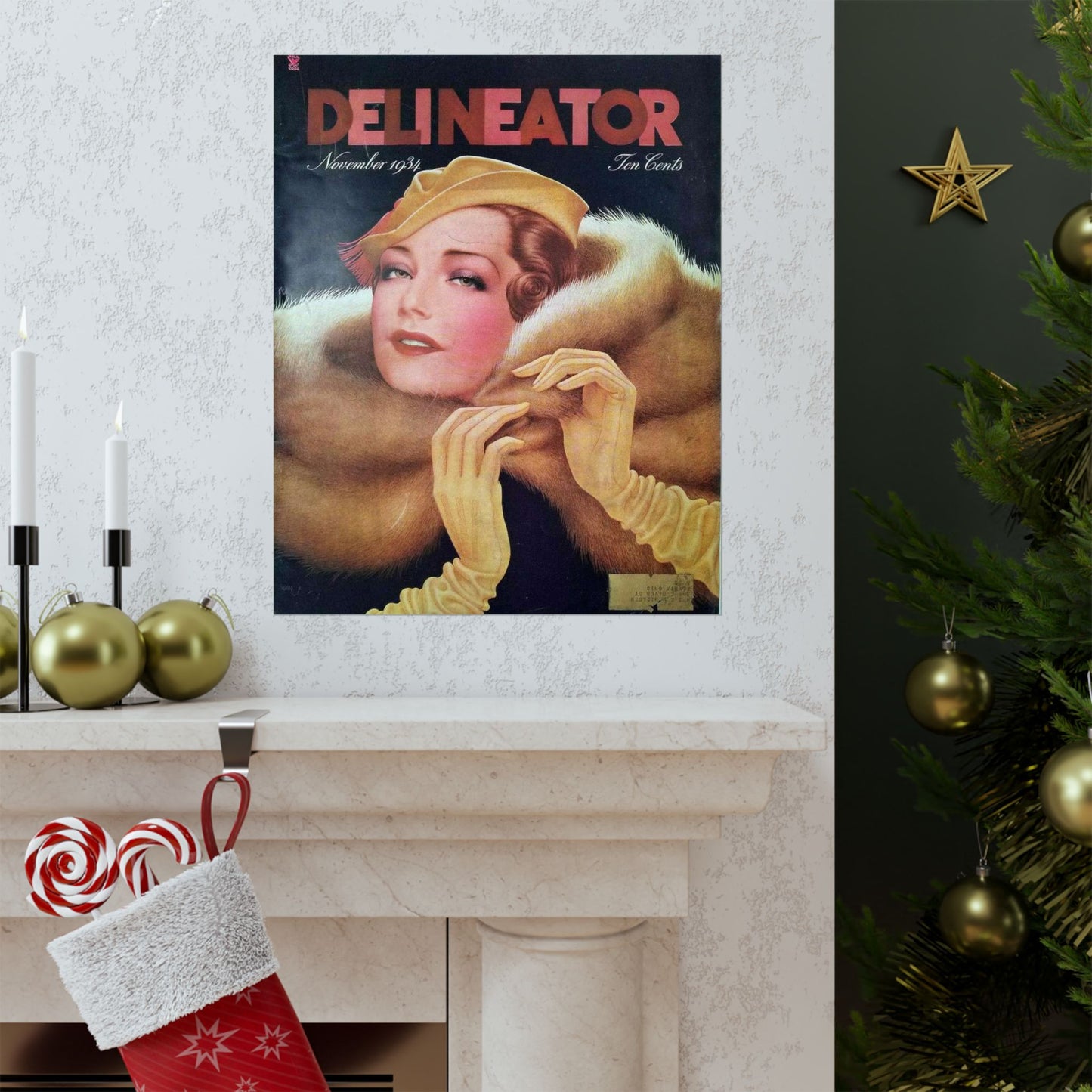 Delineator 1934-11 - Art Deco public domain image High Quality Matte Wall Art Poster for Home, Office, Classroom