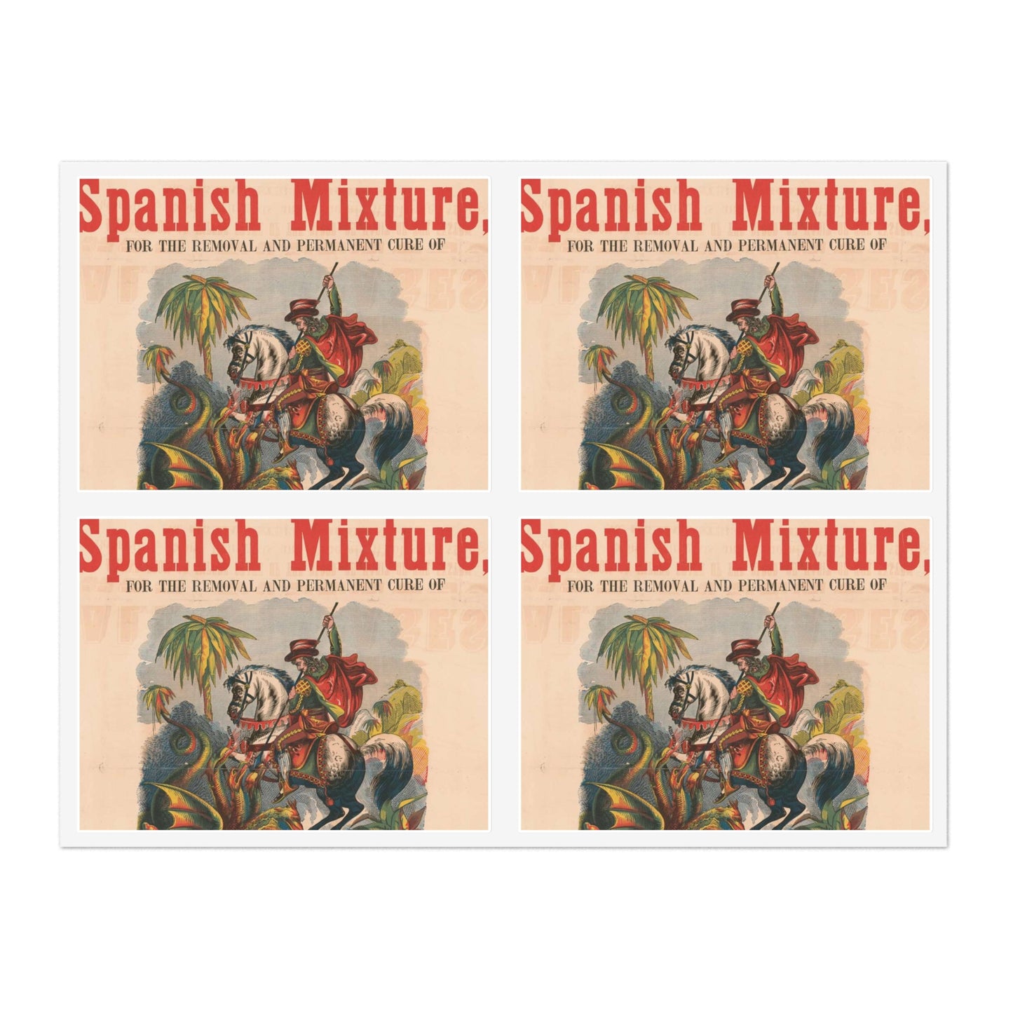 Carter's spanish mixture, for the removal and permanent cure of all diseases, arising from an impure state of the blood, or habit of the system Laminated UV Protective Vinyl Stickers