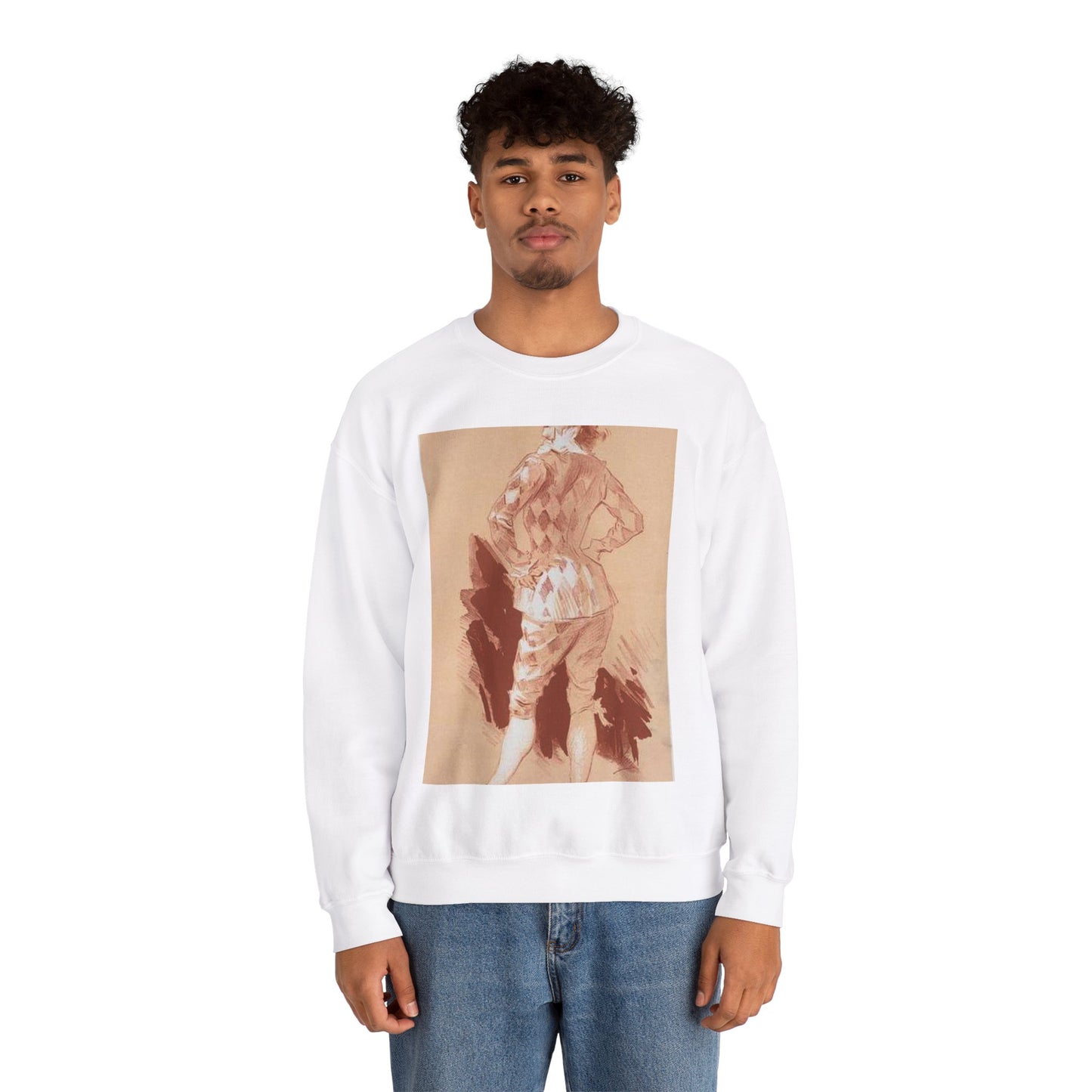 Dessin original pour la couverture des Maîtres de l'Affiche. White Heavy Blend Adult Crew Neck SweatShirt