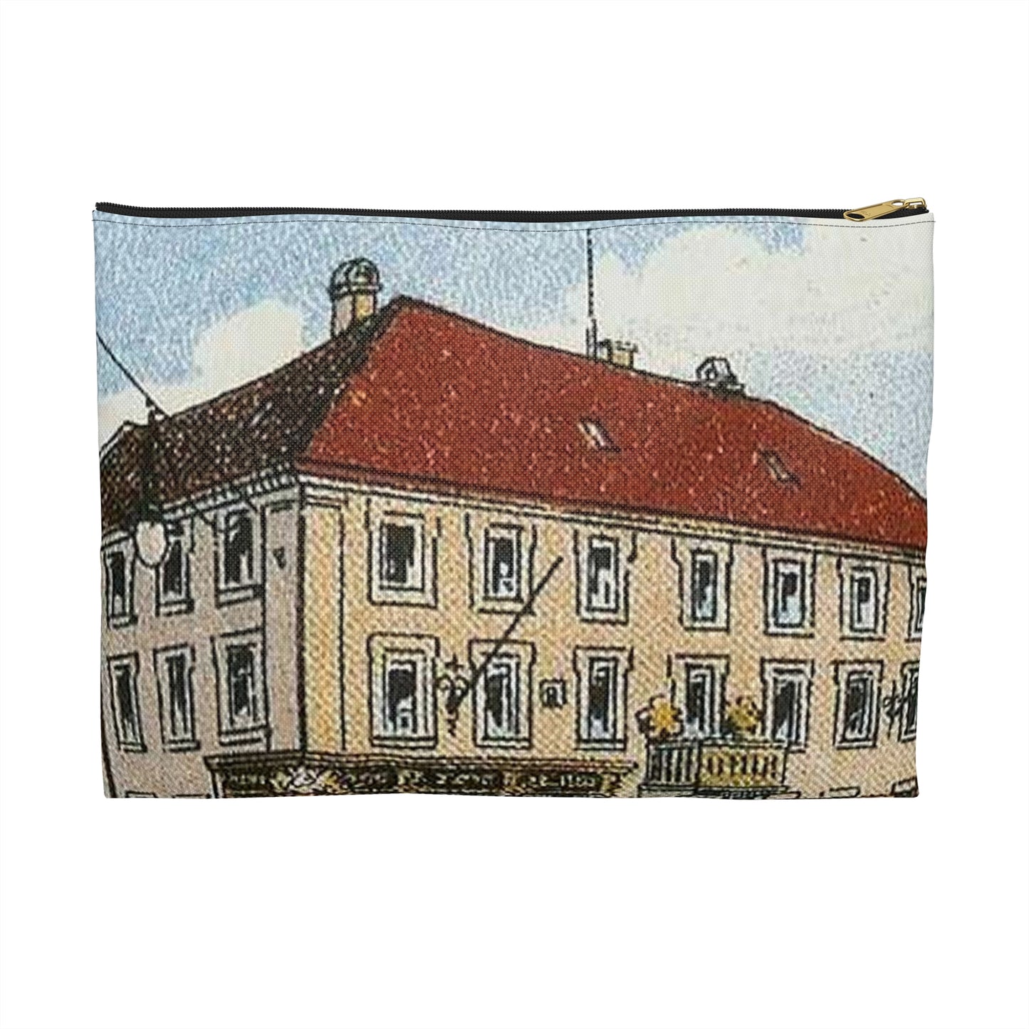 Erlangen Hauptstraße um 1910 001 Large Organizer Pouch with Black Zipper