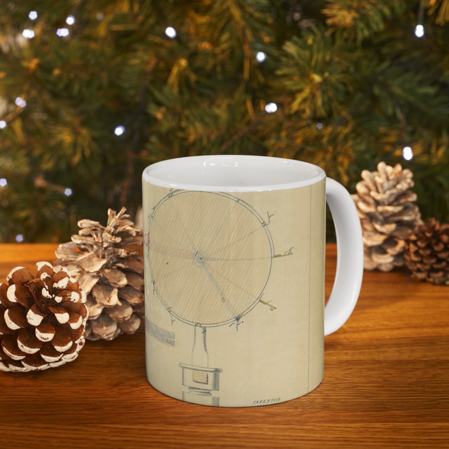 Patent drawing - Drawing of an Improvement in School Globes Public domain image Beautiful Novelty Ceramic Coffee Mug 11oz