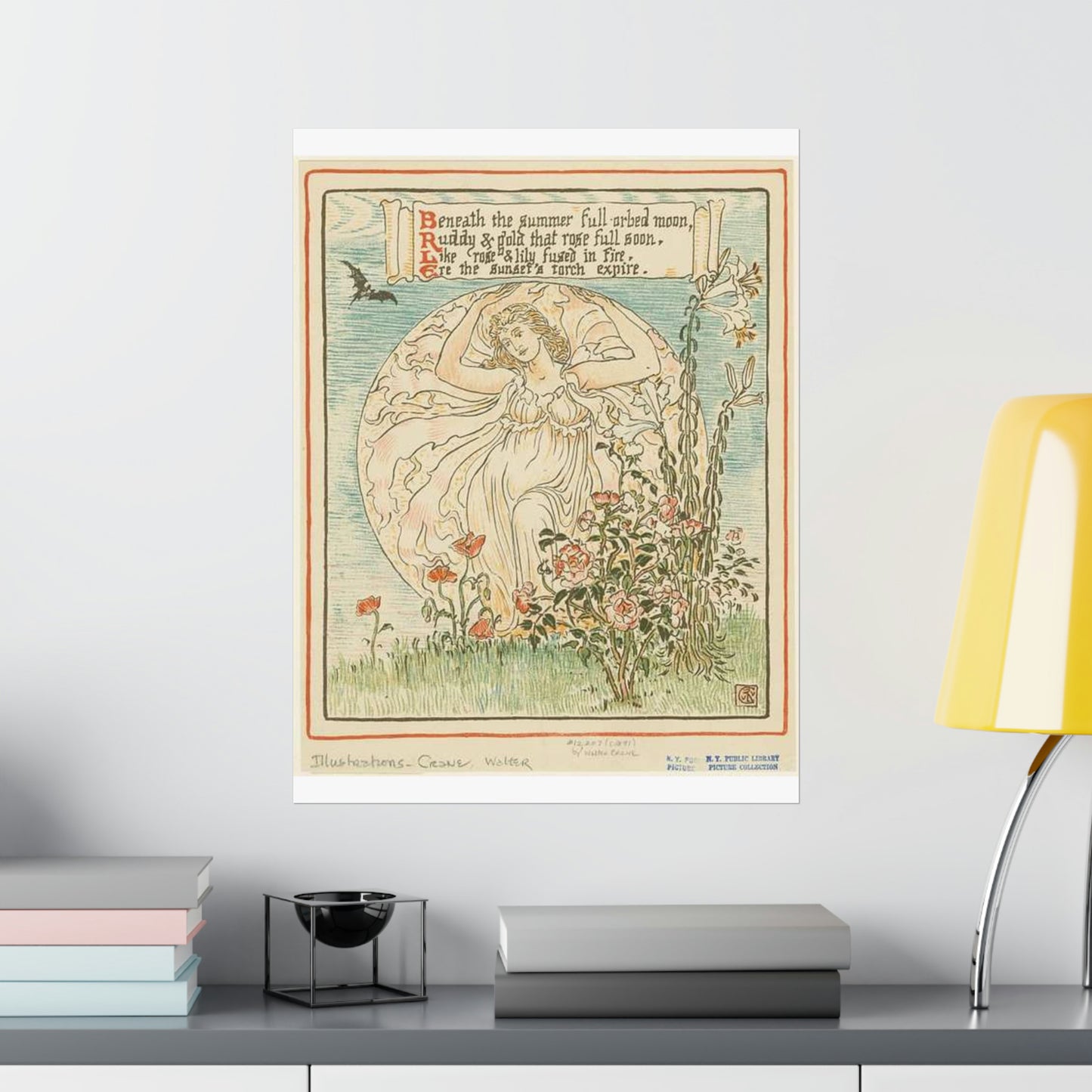 Beneath the summer full-orbed moon, ruddy & gold that rose full soon." High Quality Matte Wall Art Poster for Home, Office, Classroom