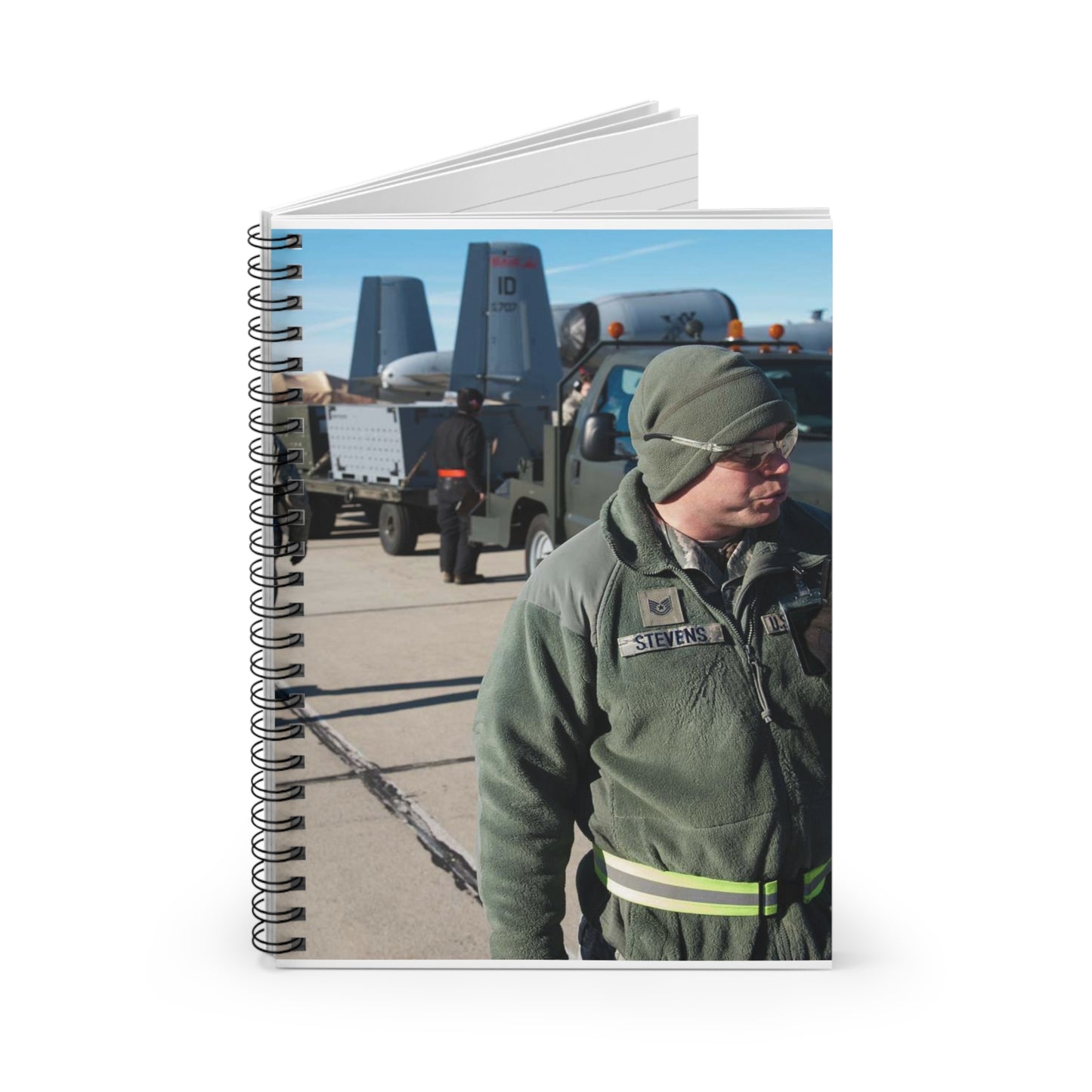 Tech. Sgt. Lance Stevens, a members of the 124th Fighter Spiral Bound Ruled Notebook with Printed Cover