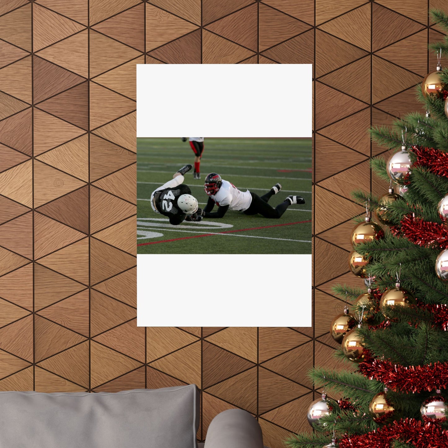 Fred Spencer, Falcons defensive lineman, trips up a High Quality Matte Wall Art Poster for Home, Office, Classroom