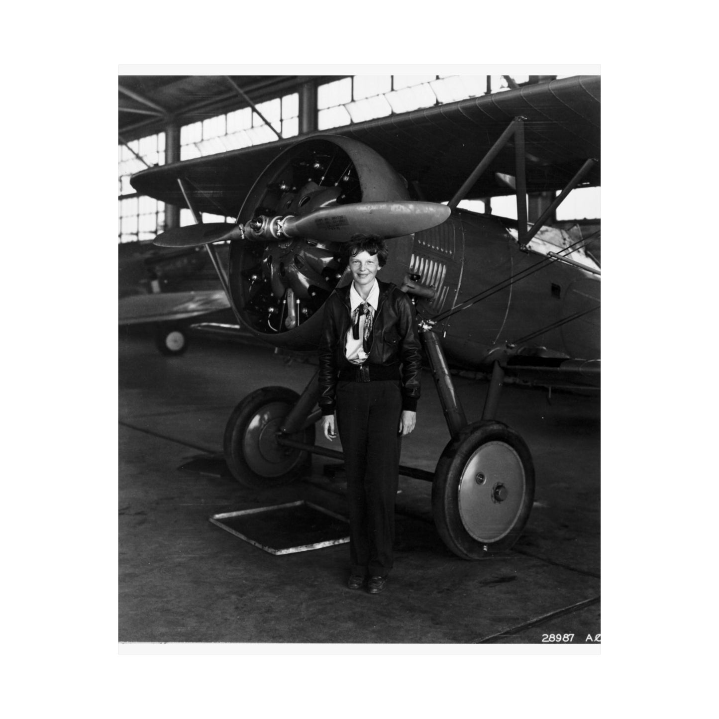 Amelia Earhart - U.S. National Archives Public Domain photograph High Quality Matte Wall Art Poster for Home, Office, Classroom