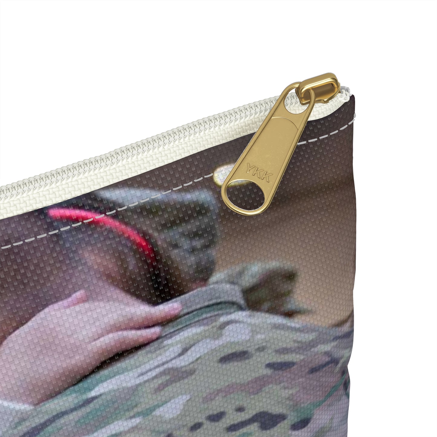 Charlotte Settles gazes at her dad, 1st Lt. James Settles, Large Organizer Pouch with Black Zipper