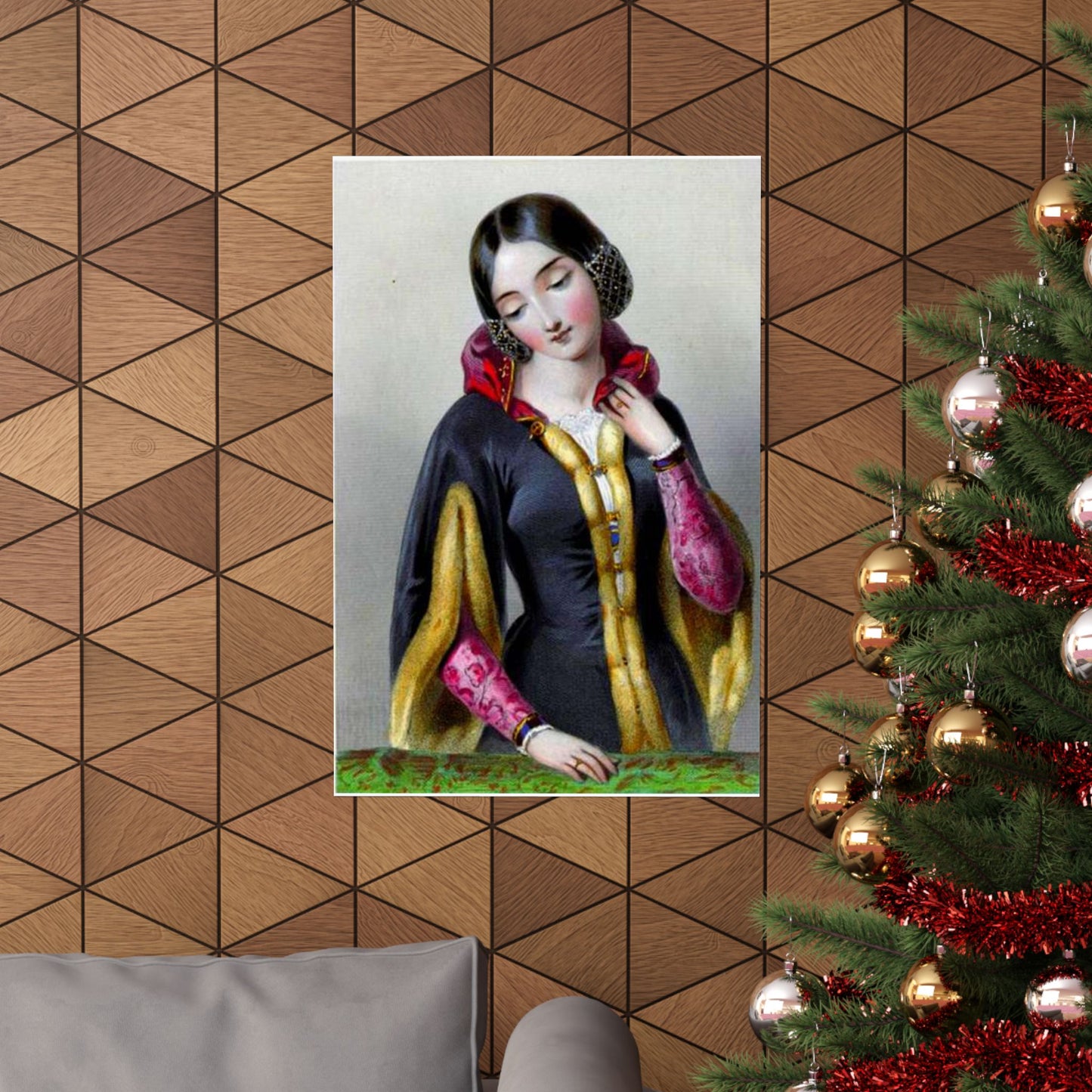 Ana Boemia - A painting of a woman in a black dress High Quality Matte Wall Art Poster for Home, Office, Classroom