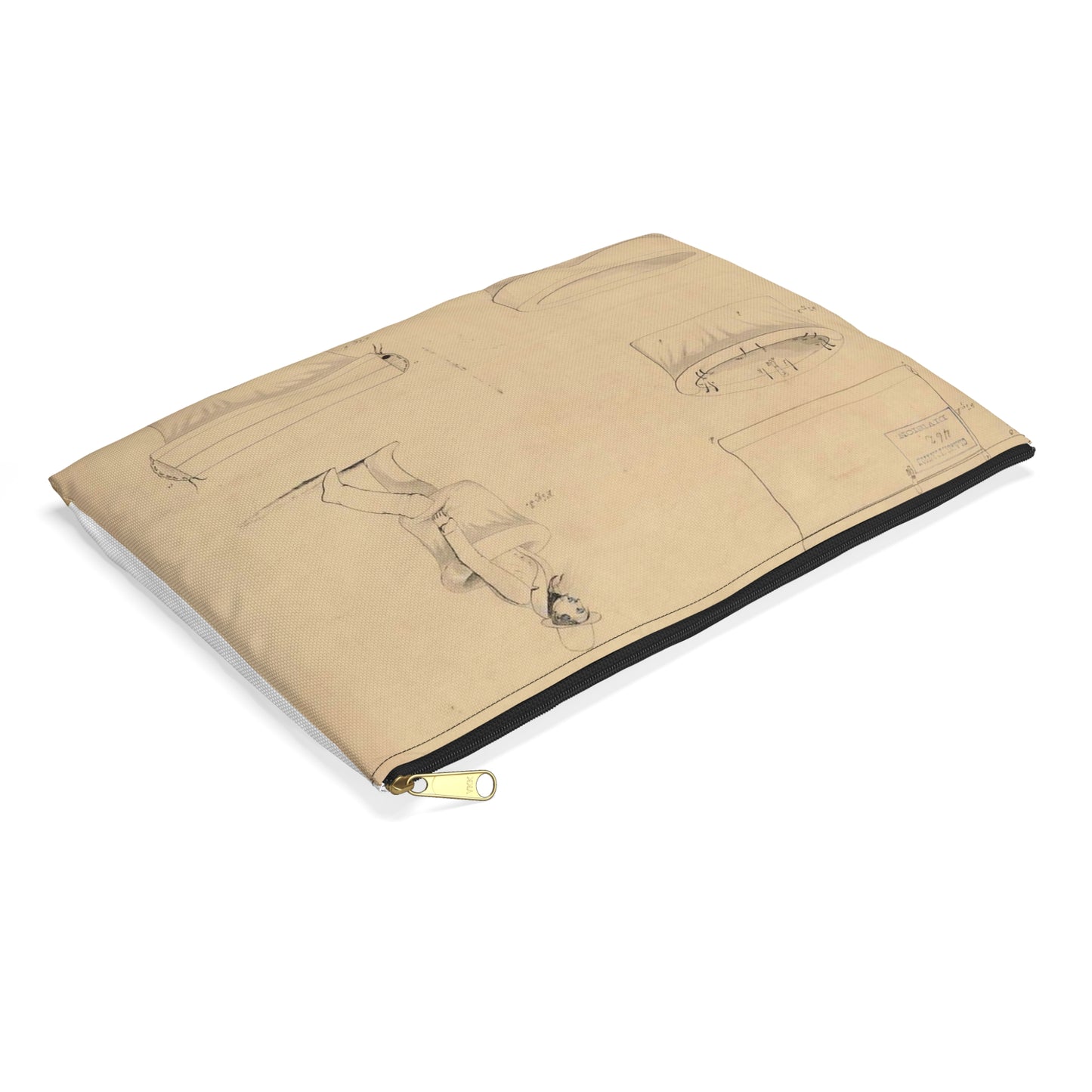 Patent drawing - Drawing of a Life Boat Public domain image Large Organizer Pouch with Black Zipper