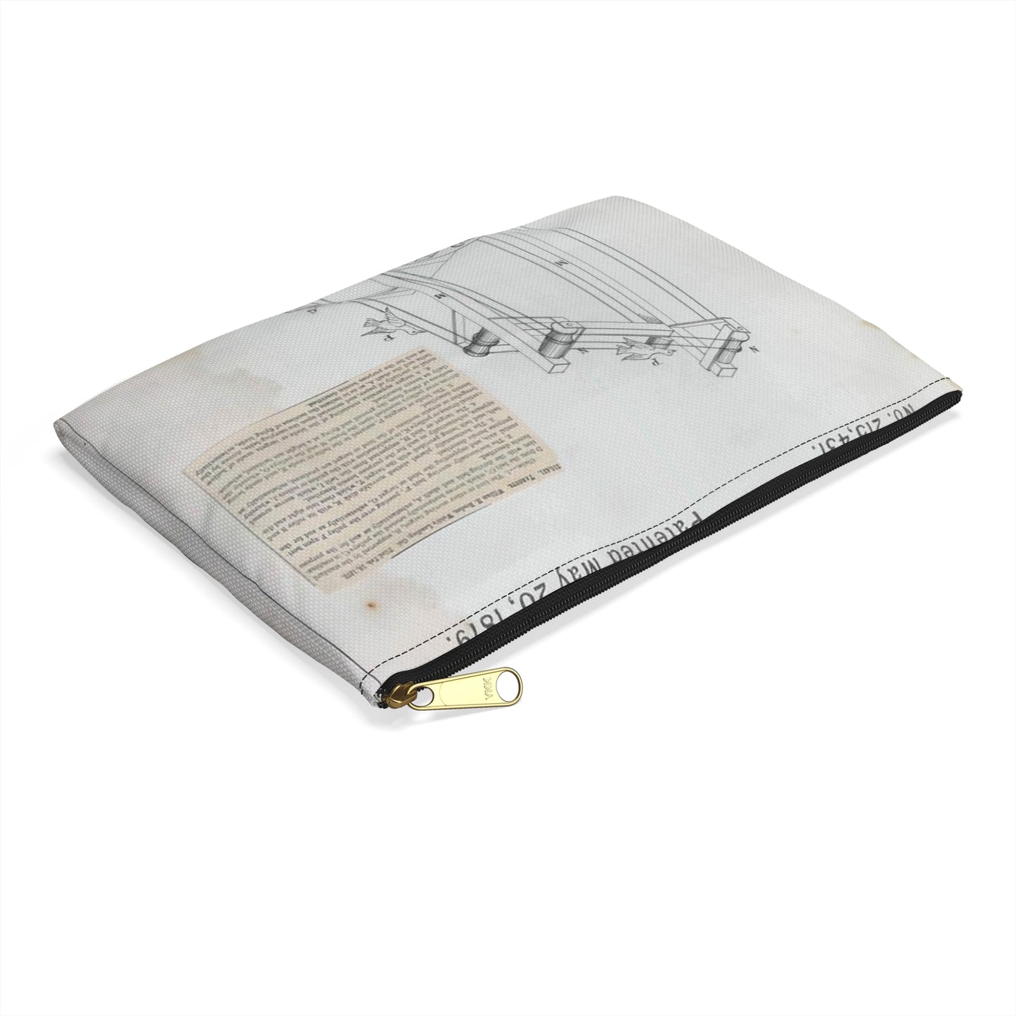 Patent drawing - for W. H. Broden's Target Public domain image Large Organizer Pouch with Black Zipper