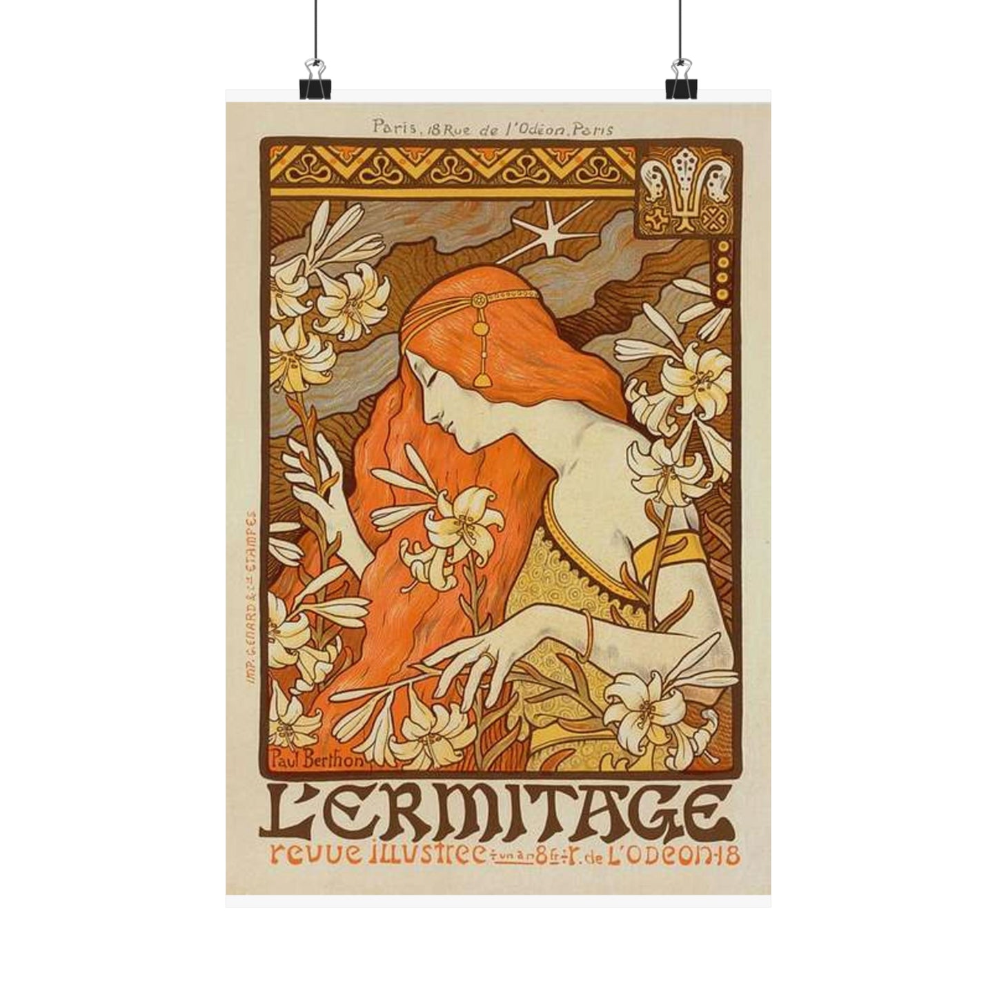 Paul Emile Berthon - Affiche pour la Revue "l'Érmitage. High Quality Matte Wall Art Poster for Home, Office, Classroom