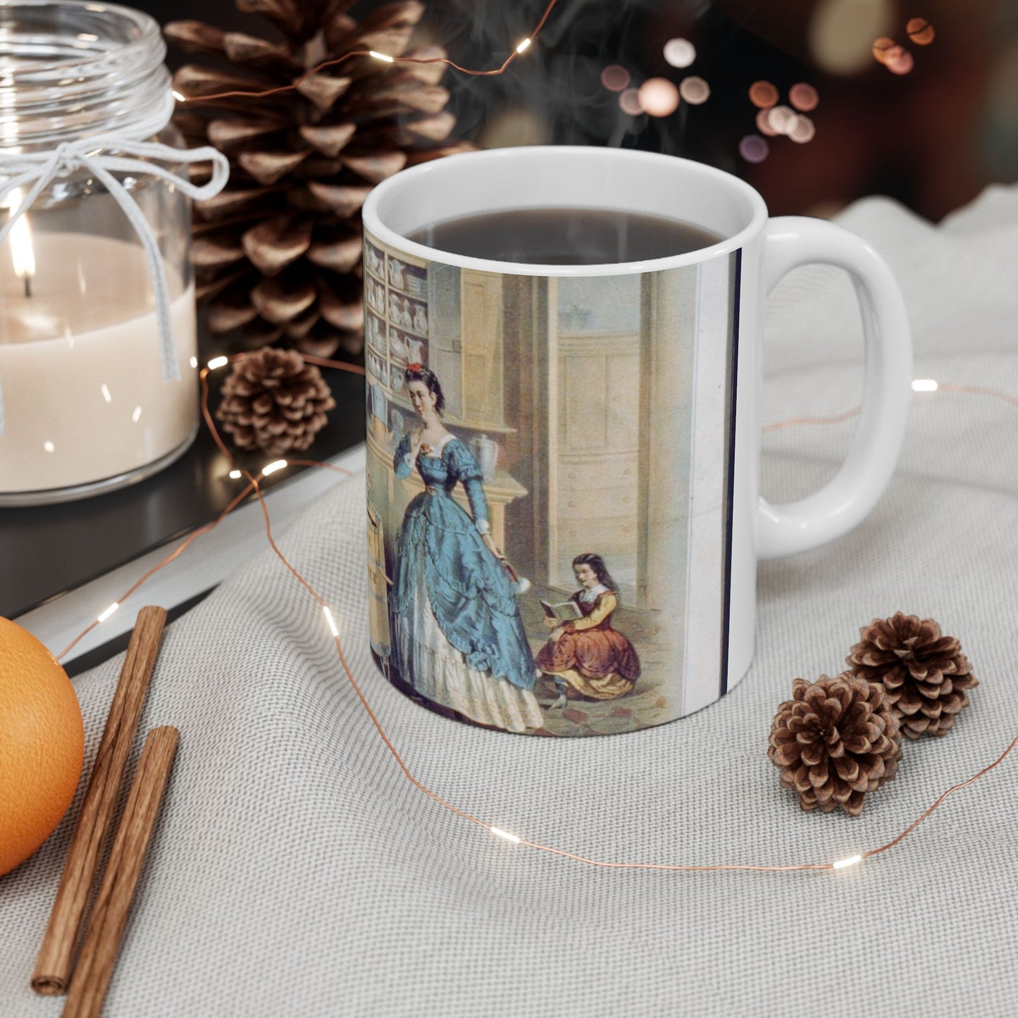 Home washing machine & wringer - A painting of women washing machines in a kitchen Beautiful Novelty Ceramic Coffee Mug 11oz