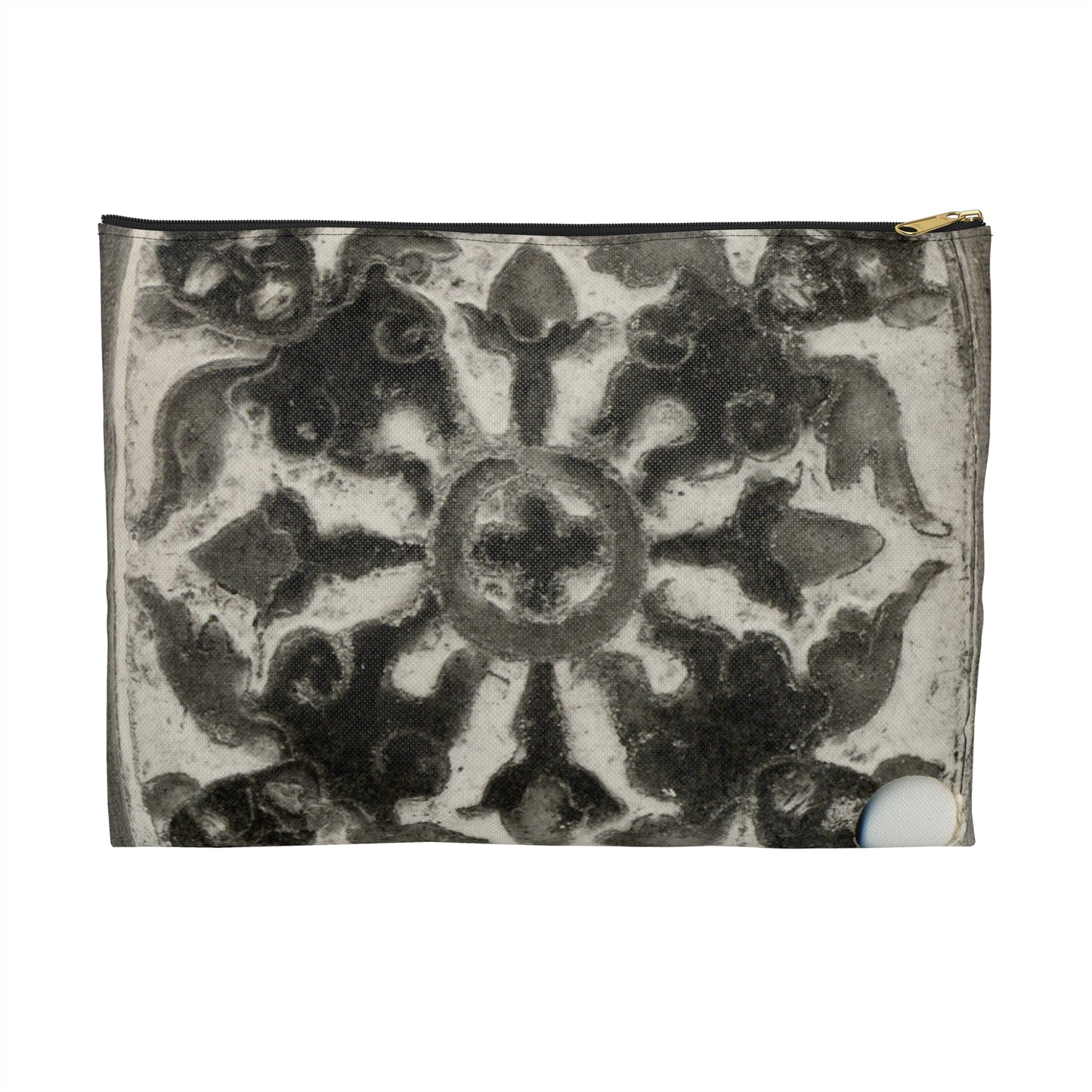 Three Tiles, 14th century - Public domain dedication museum photo Large Organizer Pouch with Black Zipper