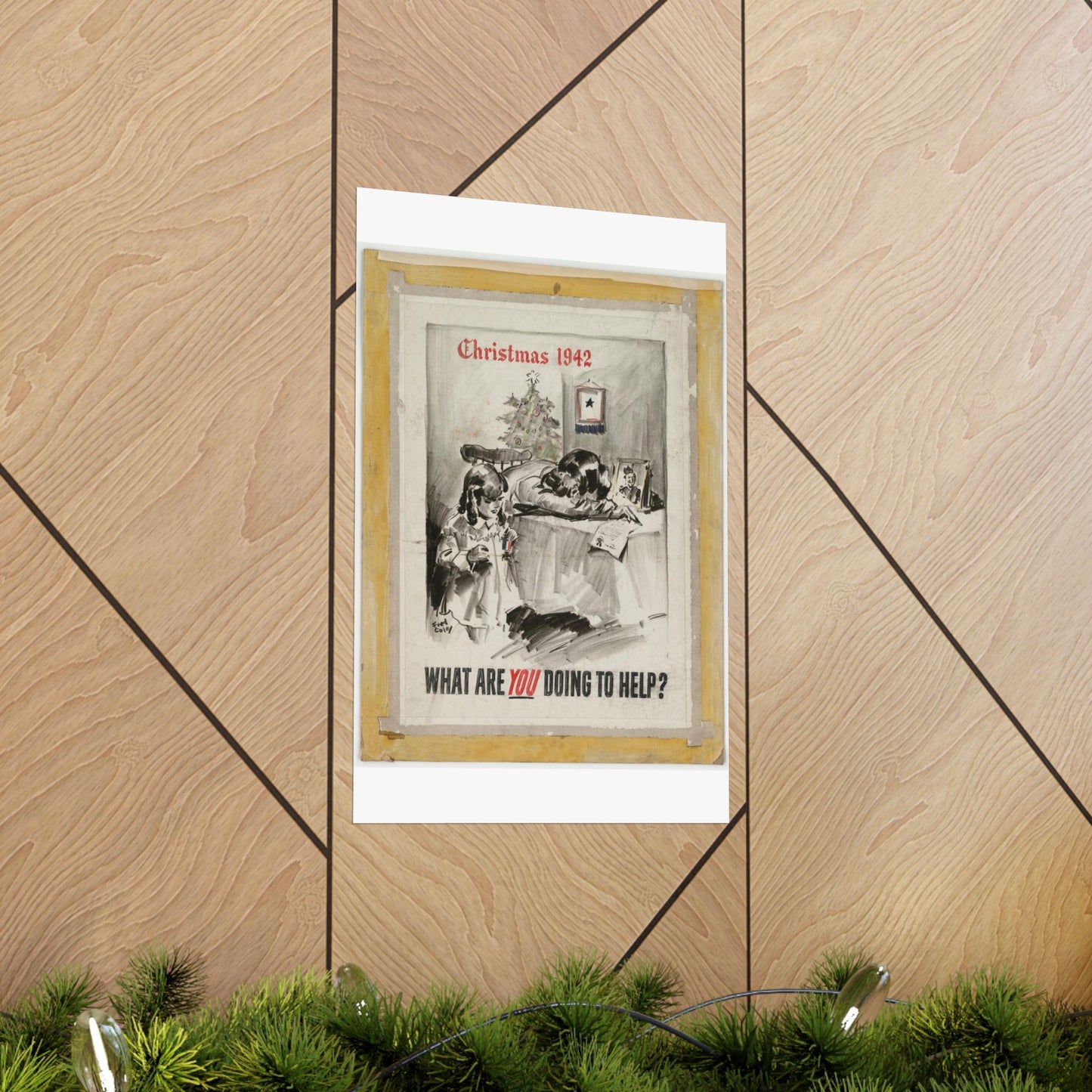 What Are You Doing to Help? Christmas 1942 High Quality Matte Wall Art Poster for Home, Office, Classroom