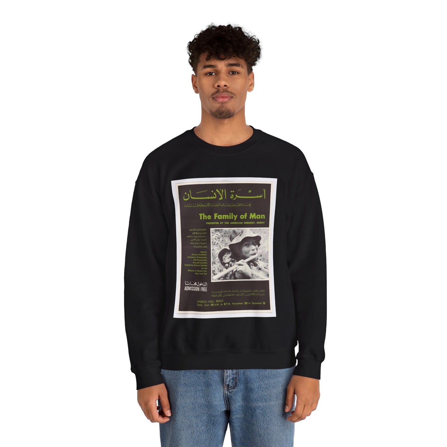 Poster: The Family of Man - Public domain portrait print Black Heavy Blend Adult Crew Neck SweatShirt