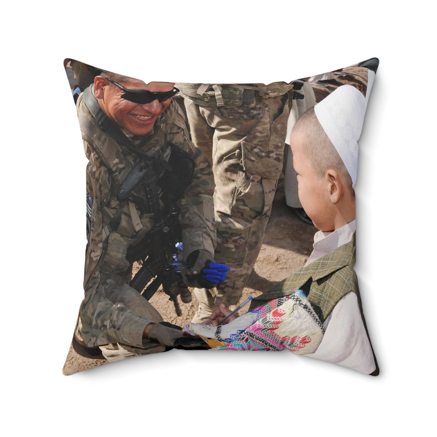 U.S. Army Sgt. Aloysius Goodshield, a squad leader Decorative Accent Square Pillow