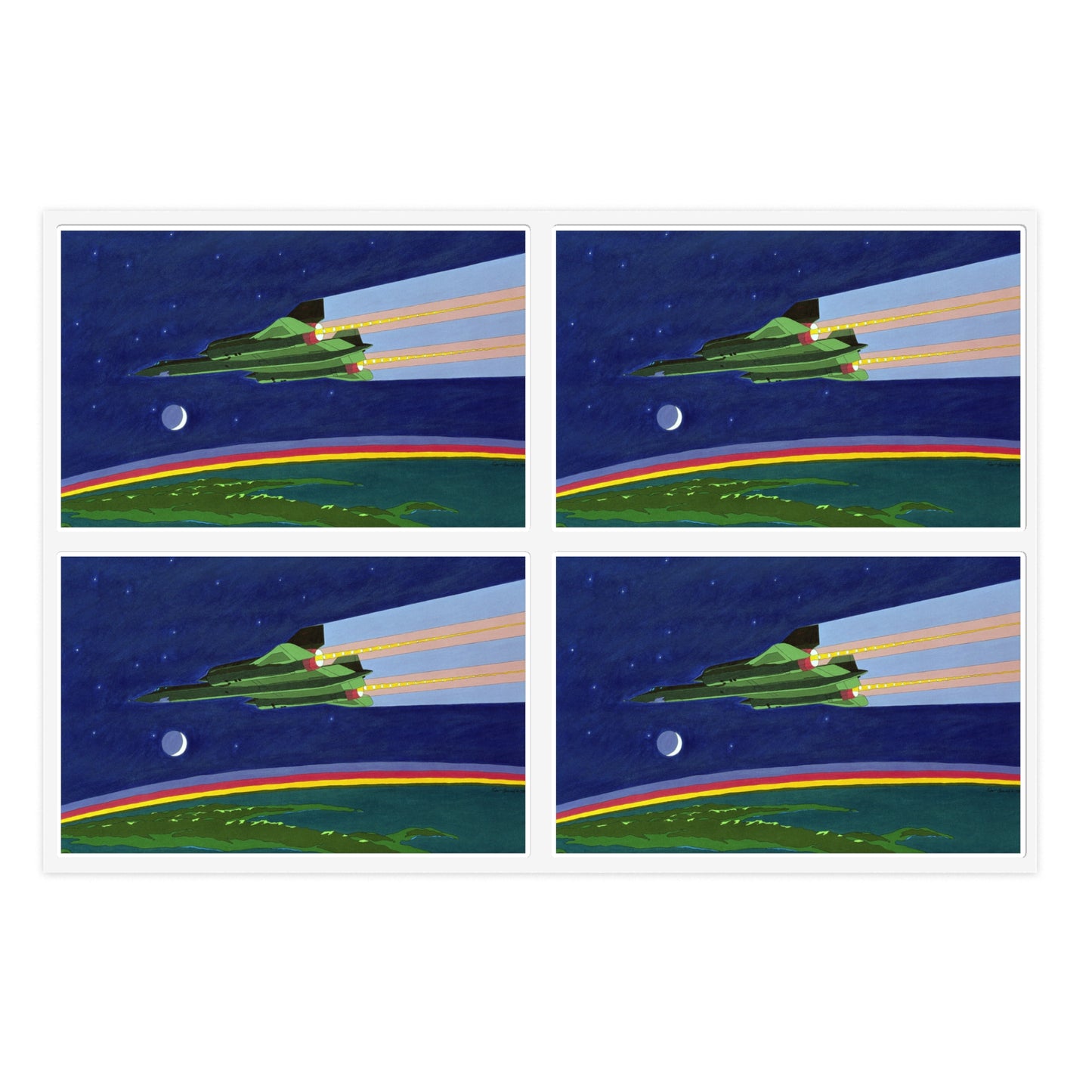 Artwork: "Blackbird at Sunrise" Artist: Bob Bausch, USAF Art Collection Laminated UV Protective Vinyl Stickers