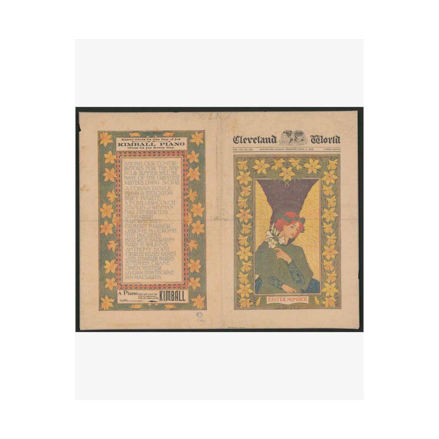 Louis Rhead - Cleveland World - Easter number LCCN2002715846 High Quality Matte Wall Art Poster for Home, Office, Classroom