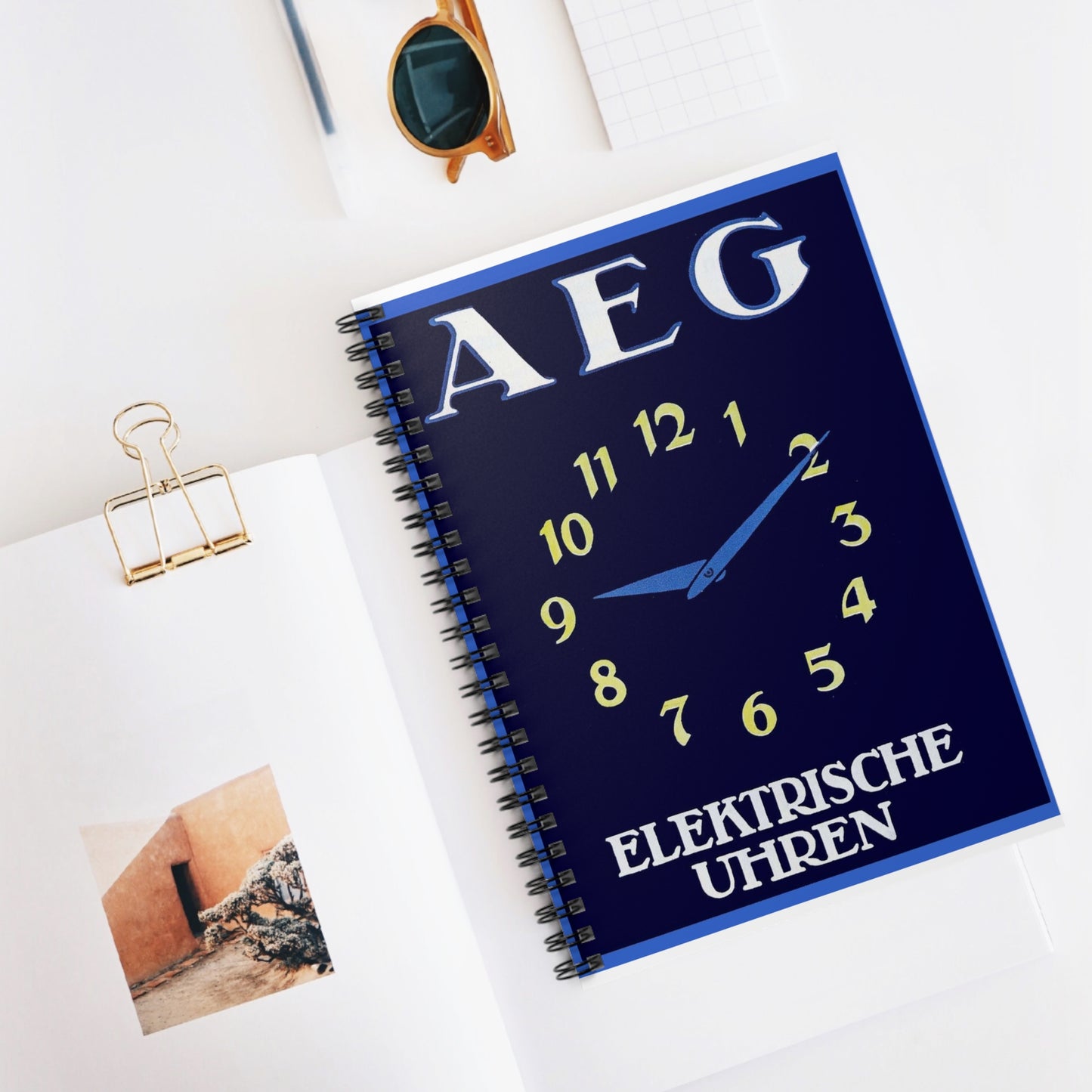 Advertisement Poster: 118aeg - Art Deco public domain image Spiral Bound Ruled Notebook with Printed Cover