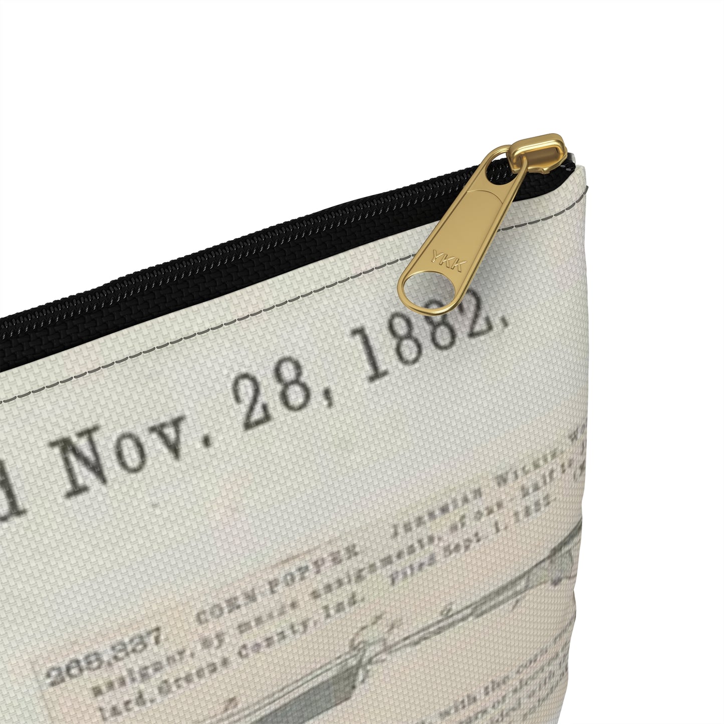 Patent Drawing of Engine - for J. Wilkie's Corn Popper Public domain image Large Organizer Pouch with Black Zipper