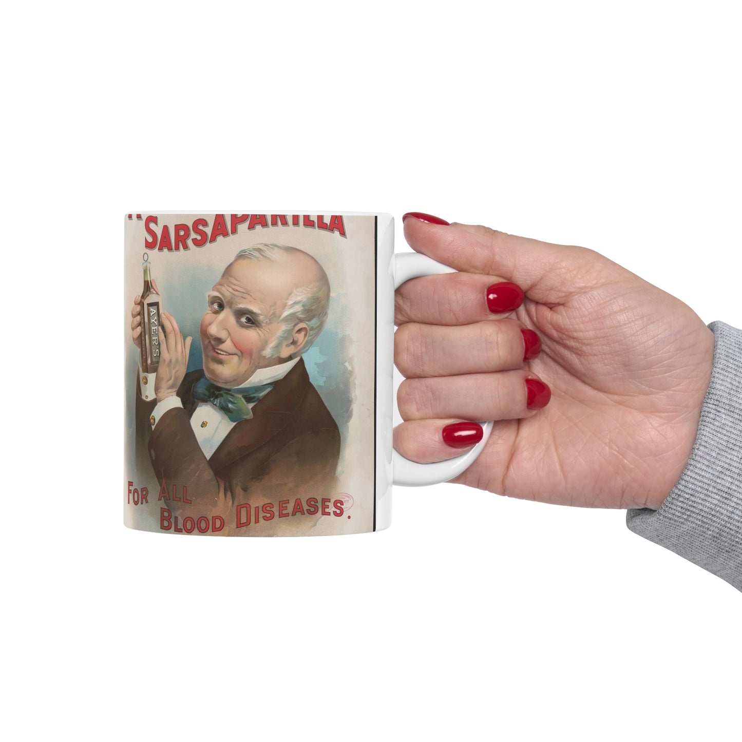 Ayer's sarsaparilla, for all blood diseases, cures others, will cure you Beautiful Novelty Ceramic Coffee Mug 11oz