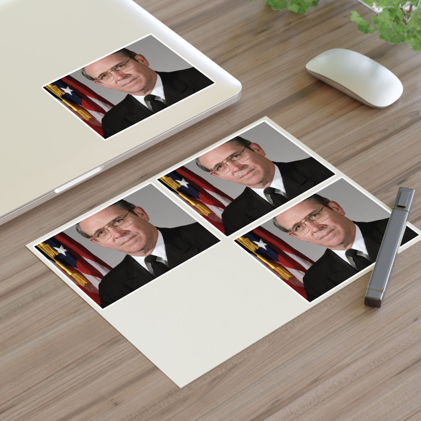 Portrait: US Navy (USN) Captain (CAPT) Charles A. Hougland (uncovered) Laminated UV Protective Vinyl Stickers