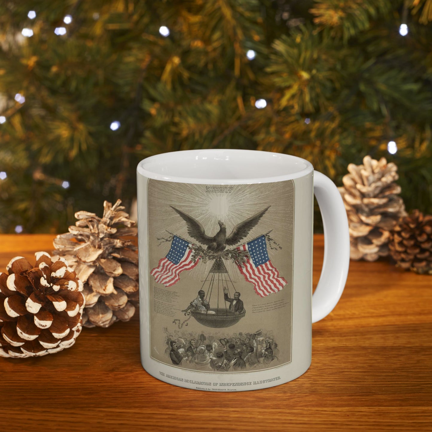 The American Declaration of Independence illustrated / Fabronious ; designed by R. Thayer ; L. Prang & Co. Lith., Boston. Beautiful Novelty Ceramic Coffee Mug 11oz