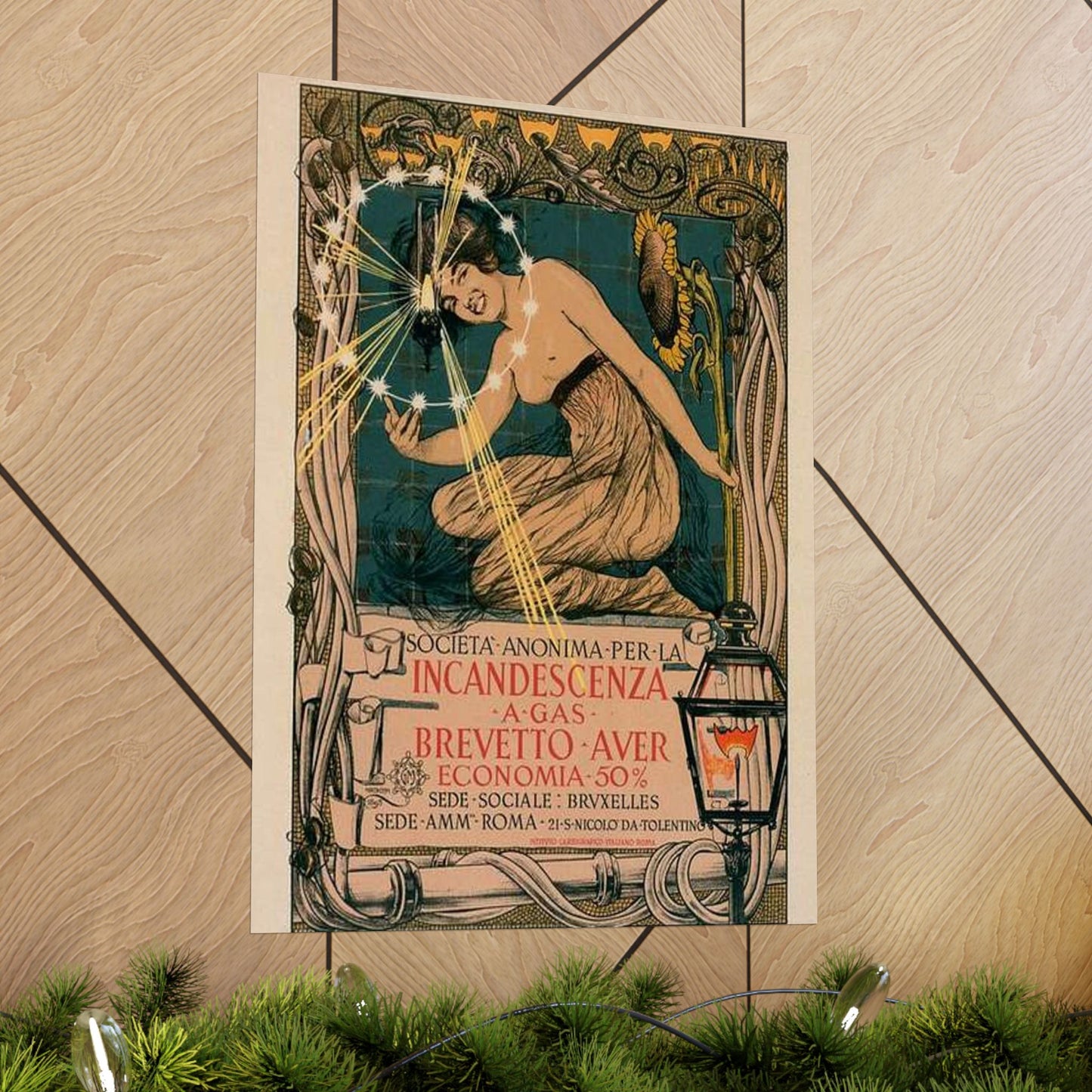 Affiche italienne pour l' "Incandescence par le Gaz, Système Auer" High Quality Matte Wall Art Poster for Home, Office, Classroom