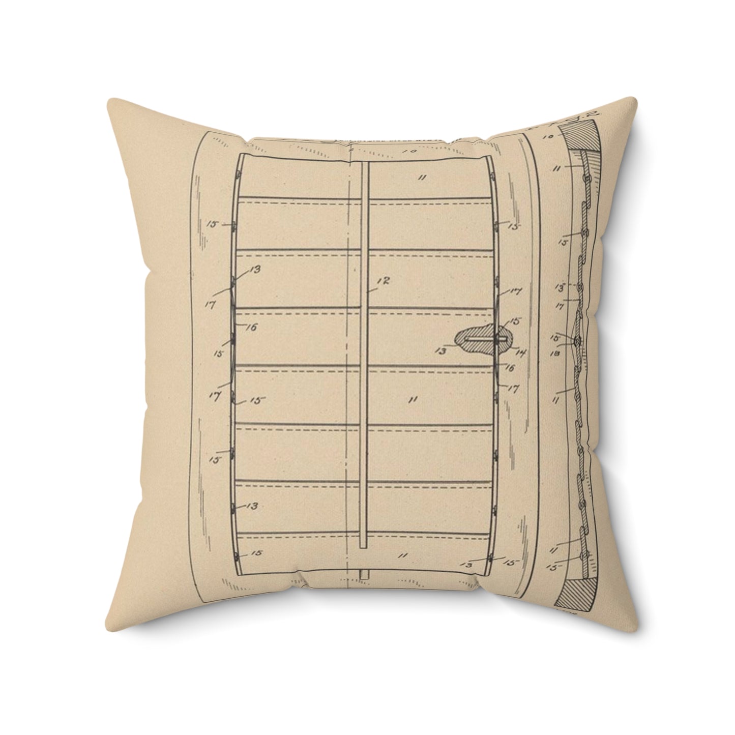 Patent Drawing of Engine - for a Window Blind Public domain image Decorative Accent Square Pillow