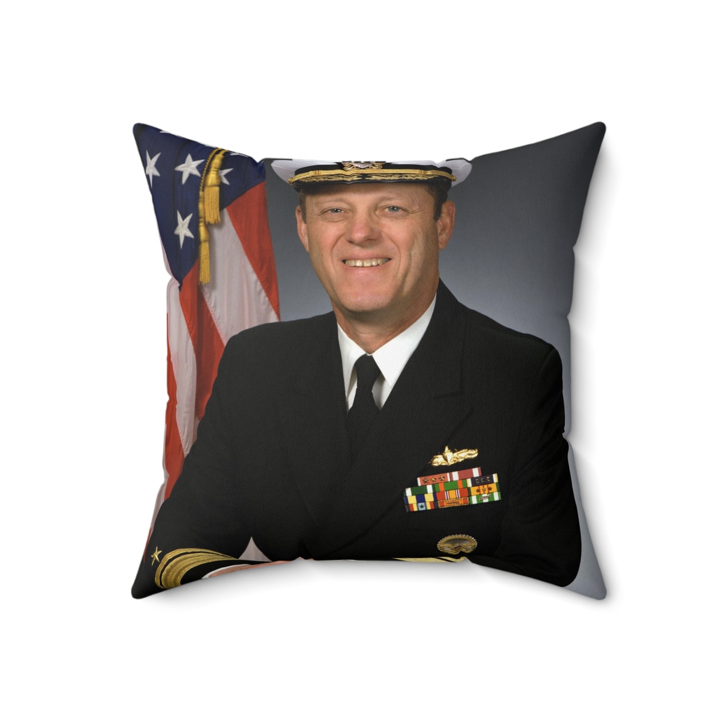 RADM James B. Greene, USN (covered) Decorative Accent Square Pillow