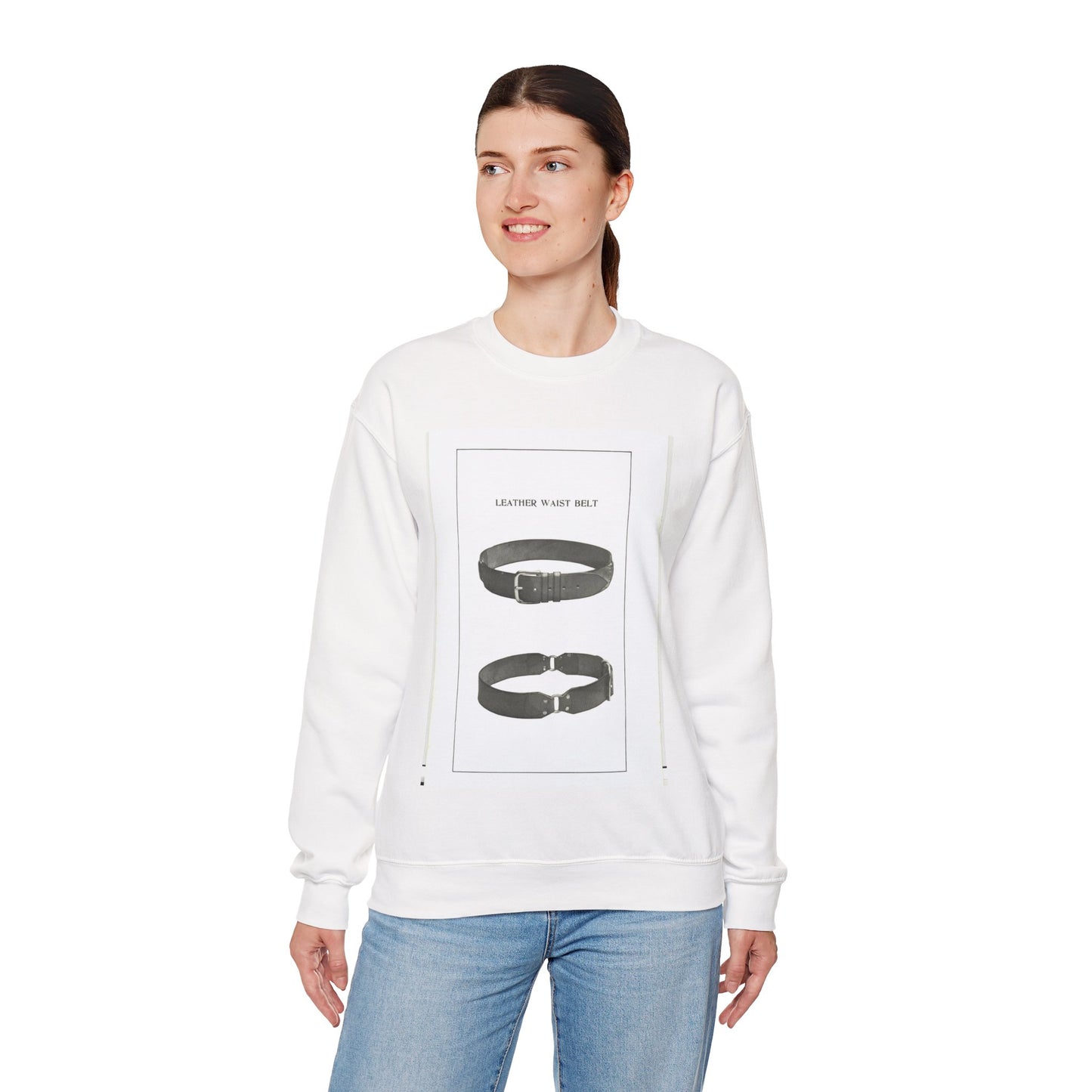 Patent drawing - Leather Waist Belt - . Public domain image White Heavy Blend Adult Crew Neck SweatShirt