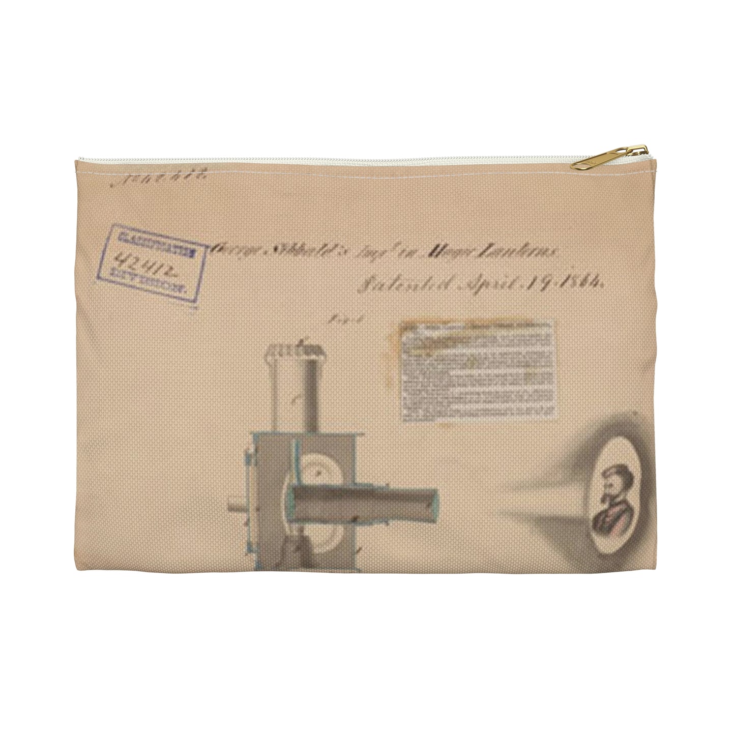Patent drawing - Drawing of Improvement in Magic Lanterns Public domain image Large Organizer Pouch with Black Zipper