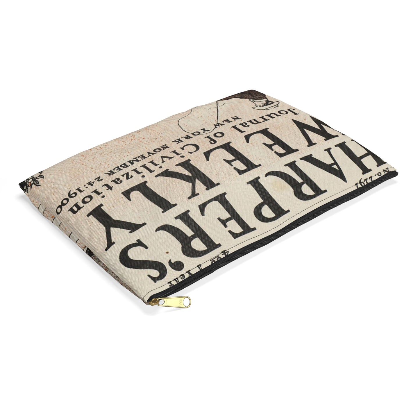 Harper's weekly, a journal of civilization, New York, November 24: 1900 Large Organizer Pouch with Black Zipper
