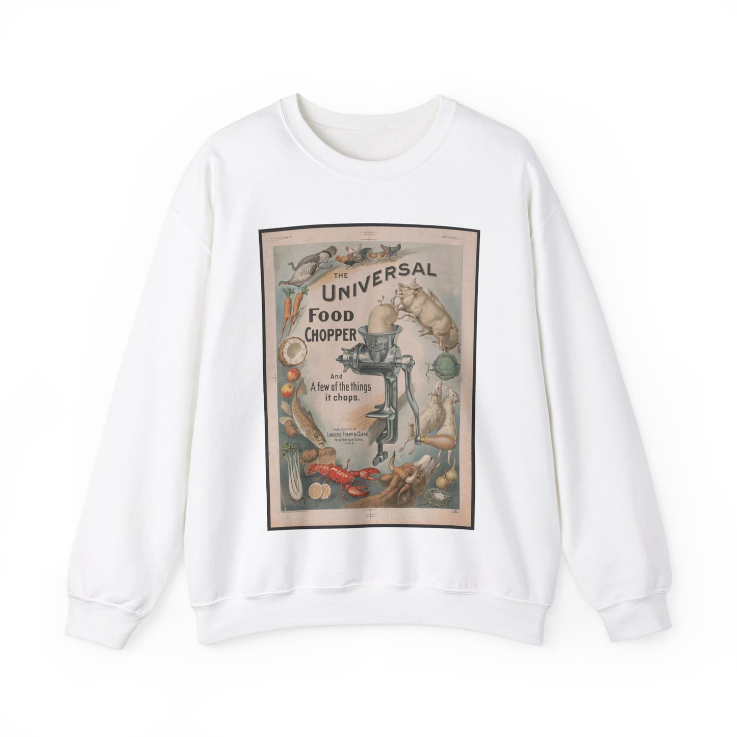 Poster - The universal food chopper - Public domain lithograph White Heavy Blend Adult Crew Neck SweatShirt